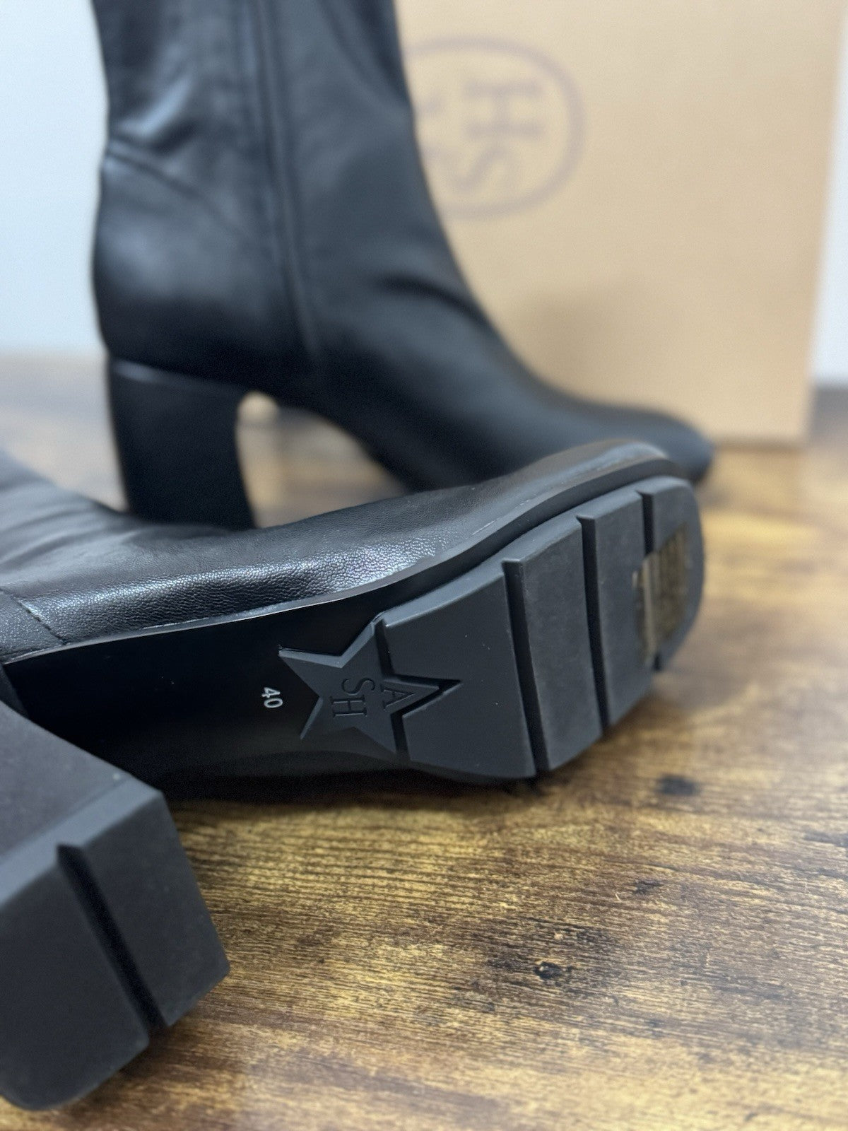 Ash Eclat Bis Pelle Nero Stivaletto Casual Boot Donna 40