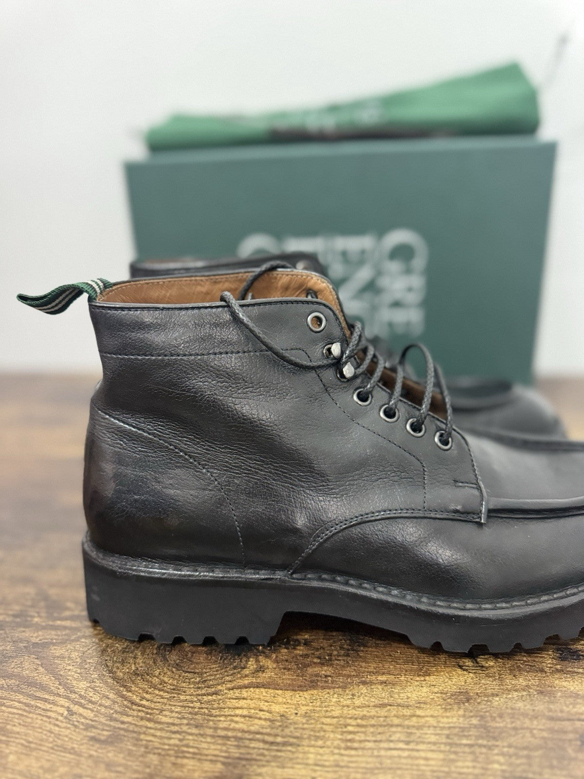 Green George Polacchino Pelle Nera Extra Light  Casual Boot Uomo 43