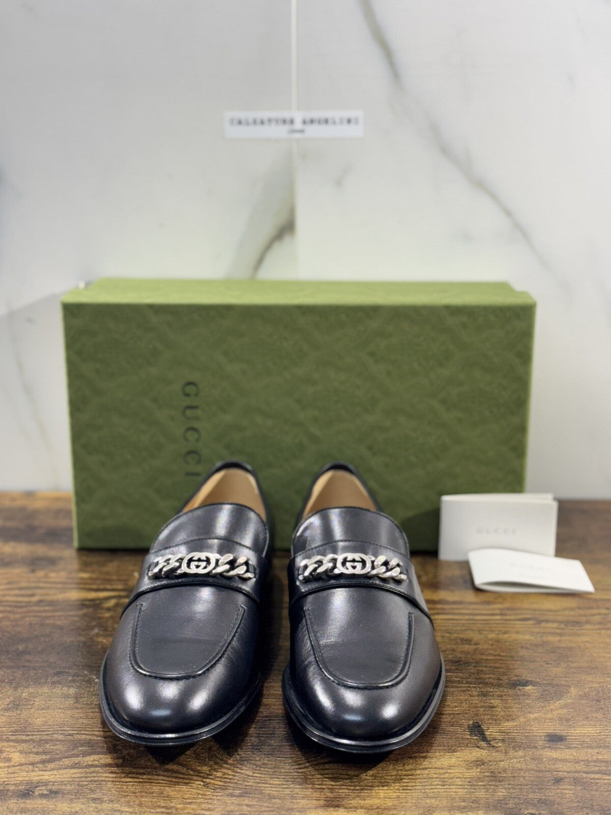 Gucci Mocassino Uomo Pelle Nera Luxury Men Gucci Loafer Icon 40.5