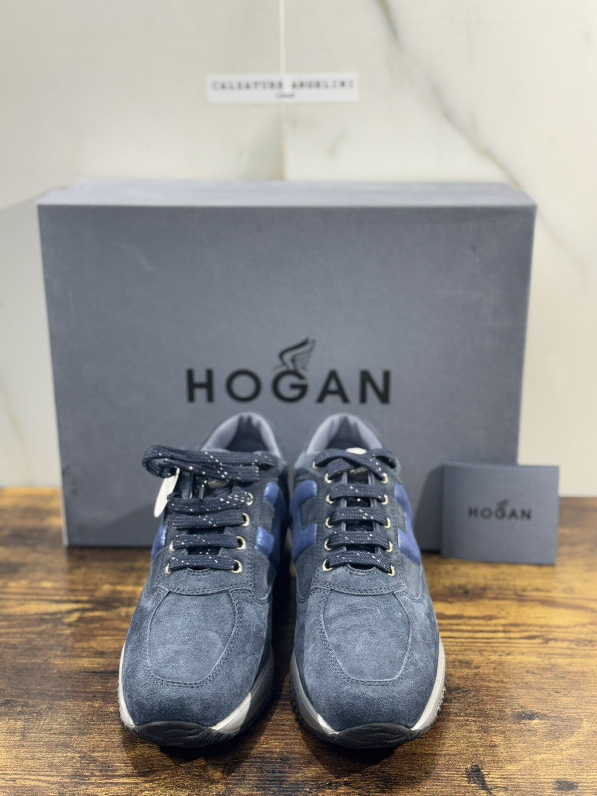 Hogan Interactive Donna Sneaker  H Spezzata Suede Blu Luxury Hogan 36