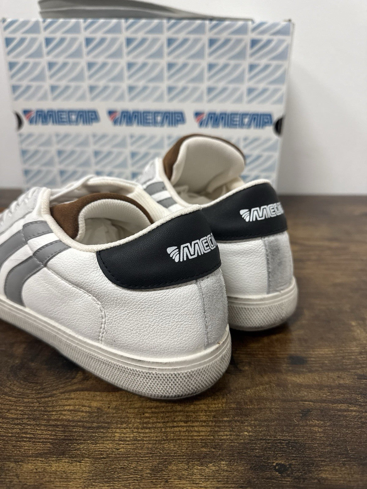 Mecap Sneaker Pelle Suede Bianco Pelle Casual 100% Made In Italy Mecap Uomo 42
