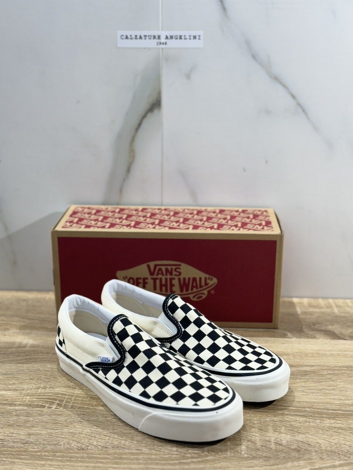 Vans Classic Slip On Checkerboard Bianco Nero  Casual Icon Vans 44