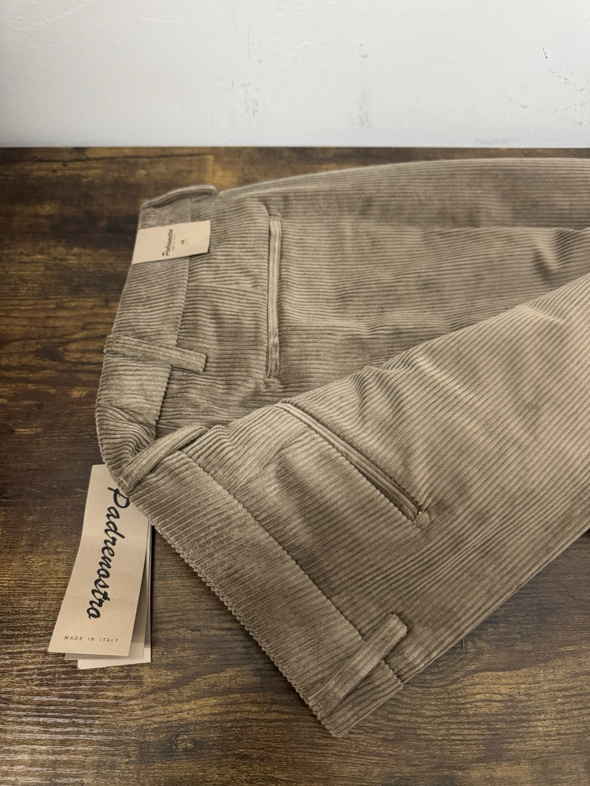 Padrenostro Pantalone In Velluto Cotone 100% Made In Italy Jason Uomo 33
