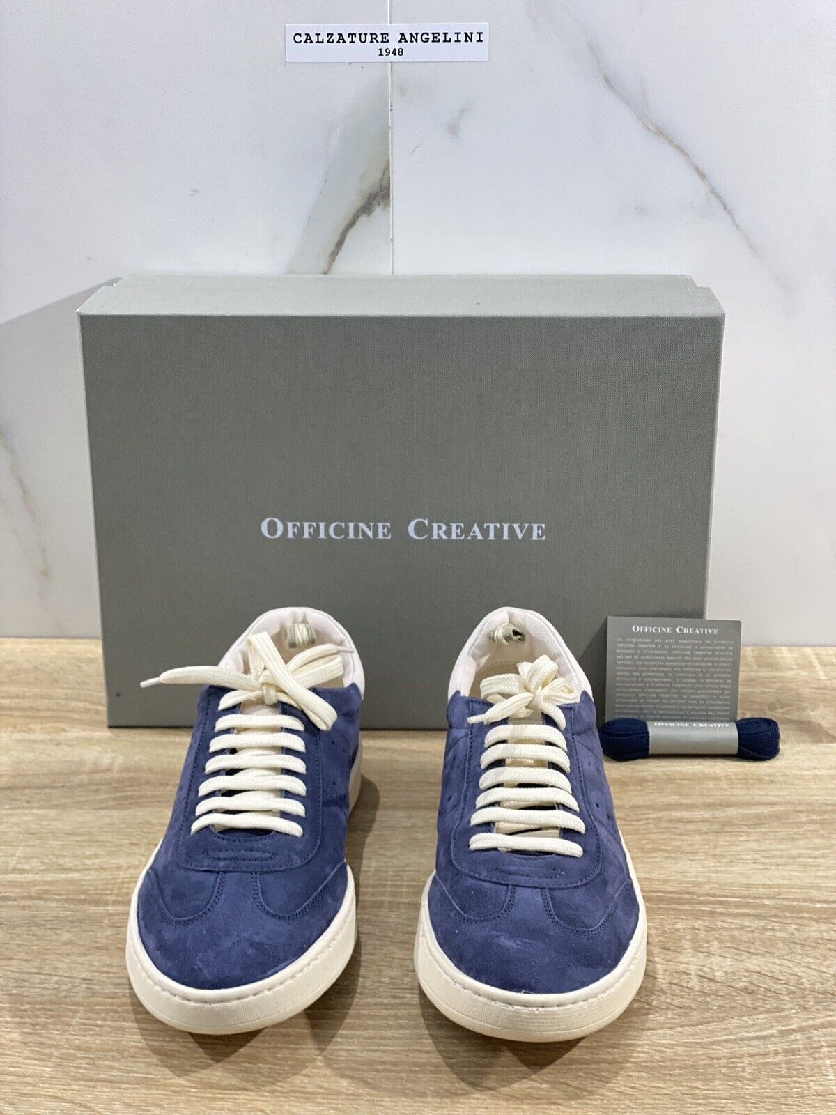 Officine Creative Kombo Sneaker Uomo Suede Blu Luxury Soft Fondo Lattice 46