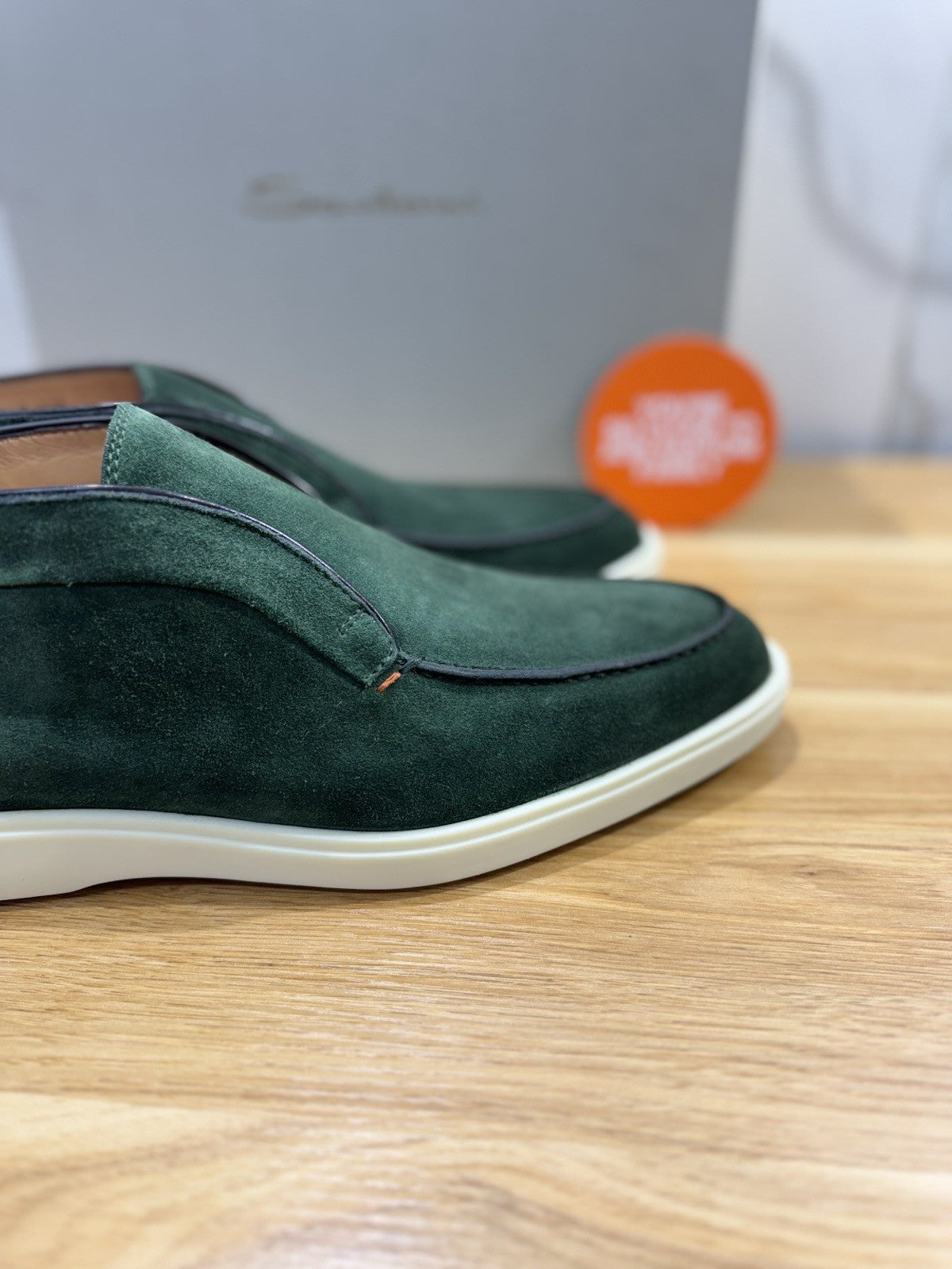 Santoni Polacchino  Summer Walk Suede Verdone Luxury Santoni Scarpe Uomo 40.5