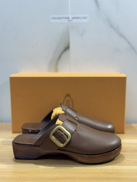 Tod’s Zoccolo  Pelle Marrone Clogs  Luxury Tod’s Donna 37