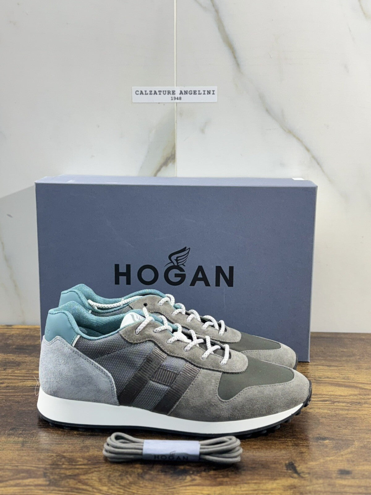 Hogan H429 sneaker uomo Pelle  Suede Grey hogan luxury men shoes 41.5