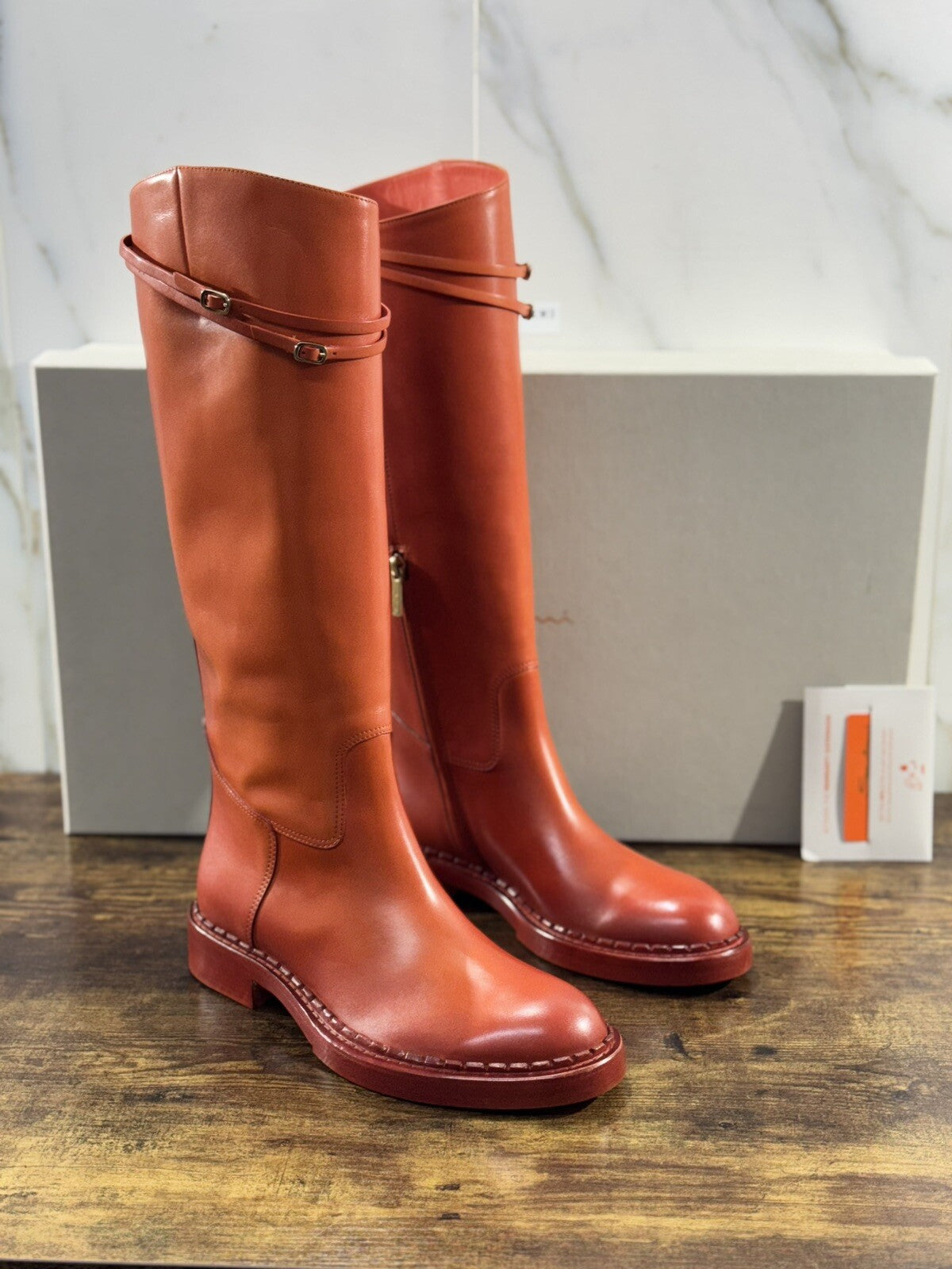 Santoni Stivali Donna In Pelle Anticata A Mano Luxury Woman Boot Santoni 39