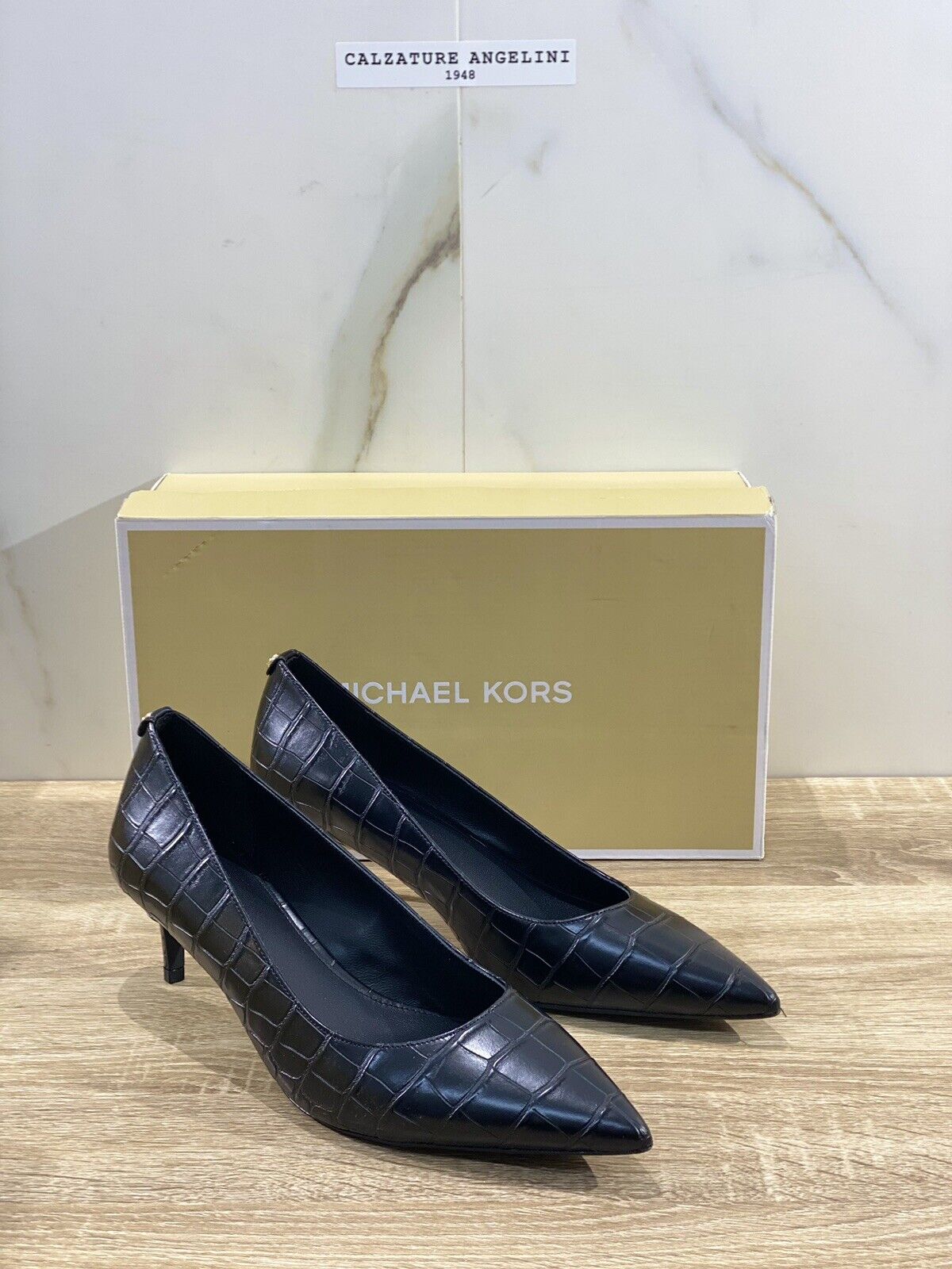 Michael Kors scarpa donna Sara flex pump pelle nera con tacco 39