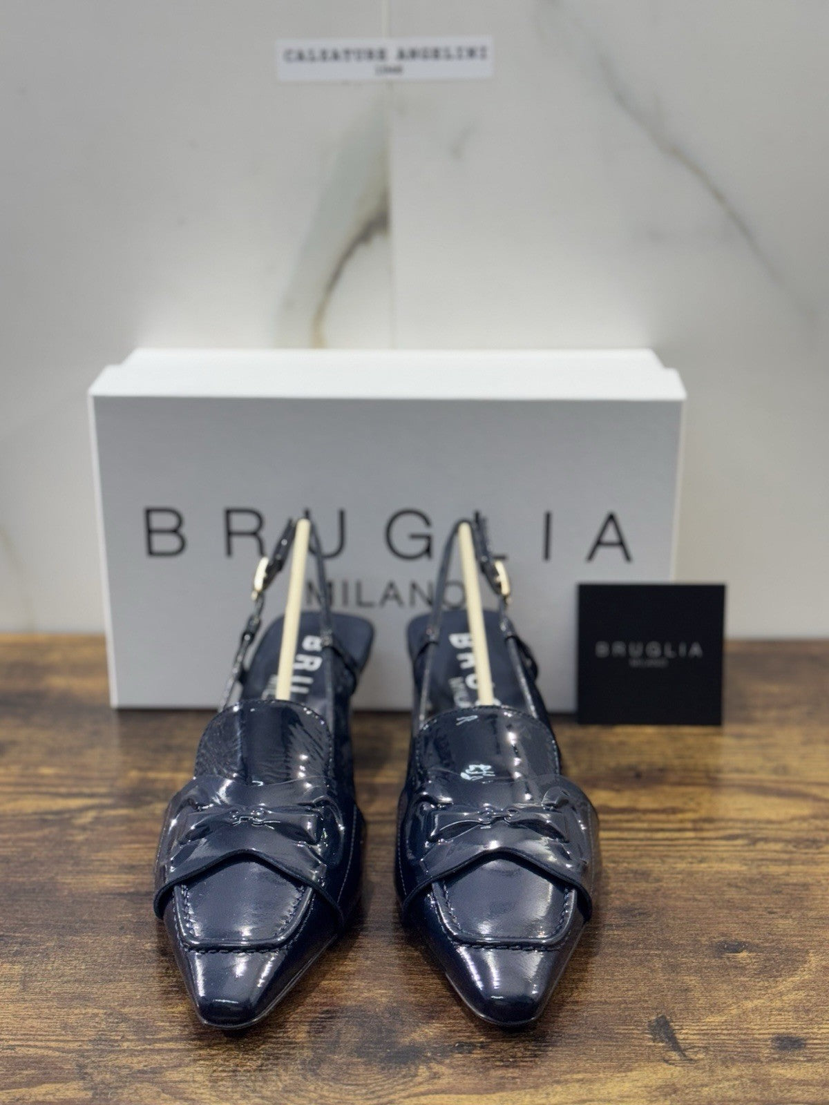 Bruglia Milano Slingback Blu   Tacco Top Quality Scarpe Donna 41