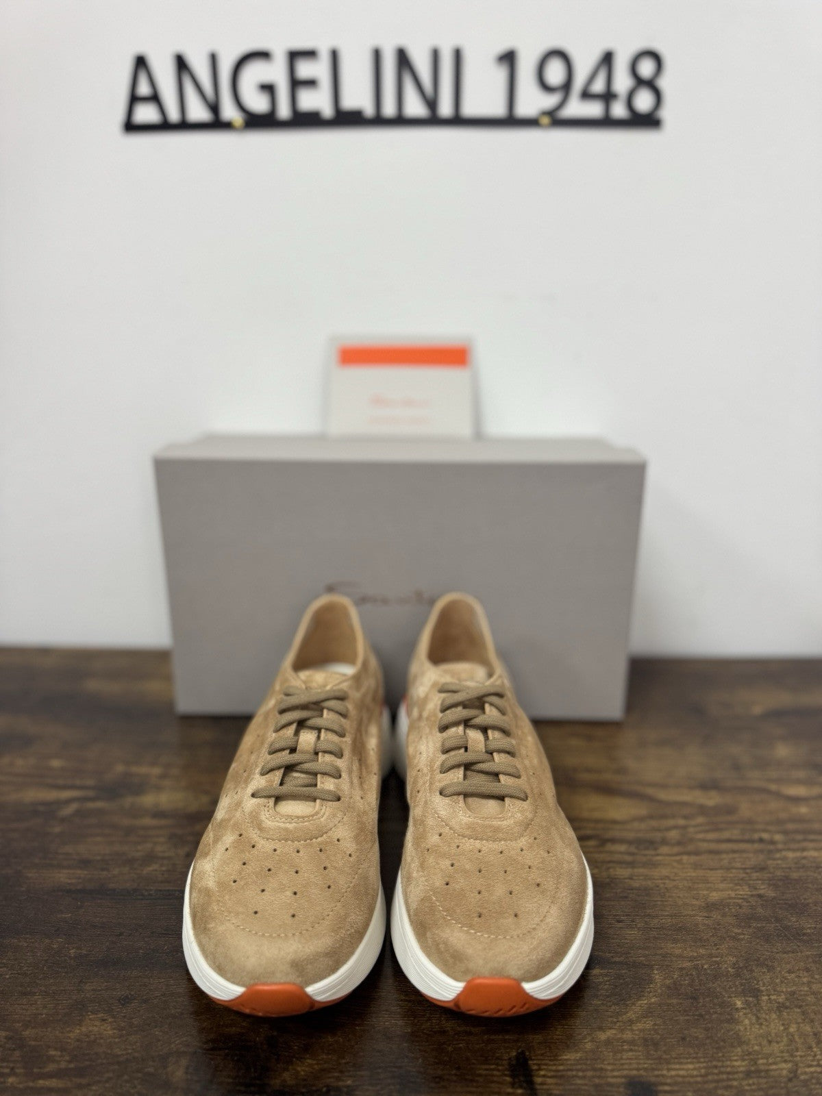 Santoni Sneaker Easy Bounce Suede Beige Casual Scarpa Santoni 38