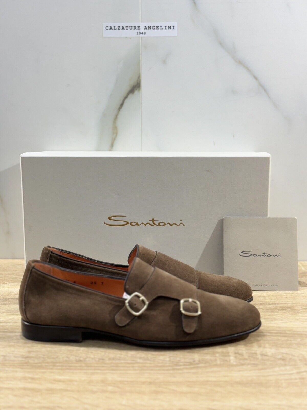 Santoni Mocassino   Uomo Double Buckle Suede    Luxury Men Santoni   42