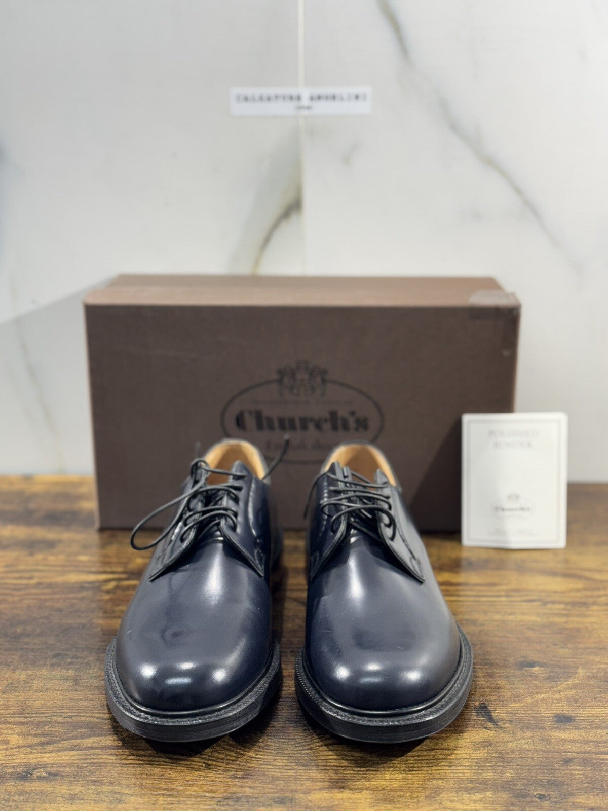 Church’s Shannon  Polished Binder Derby Blu Navy  Men Shoes 42.5