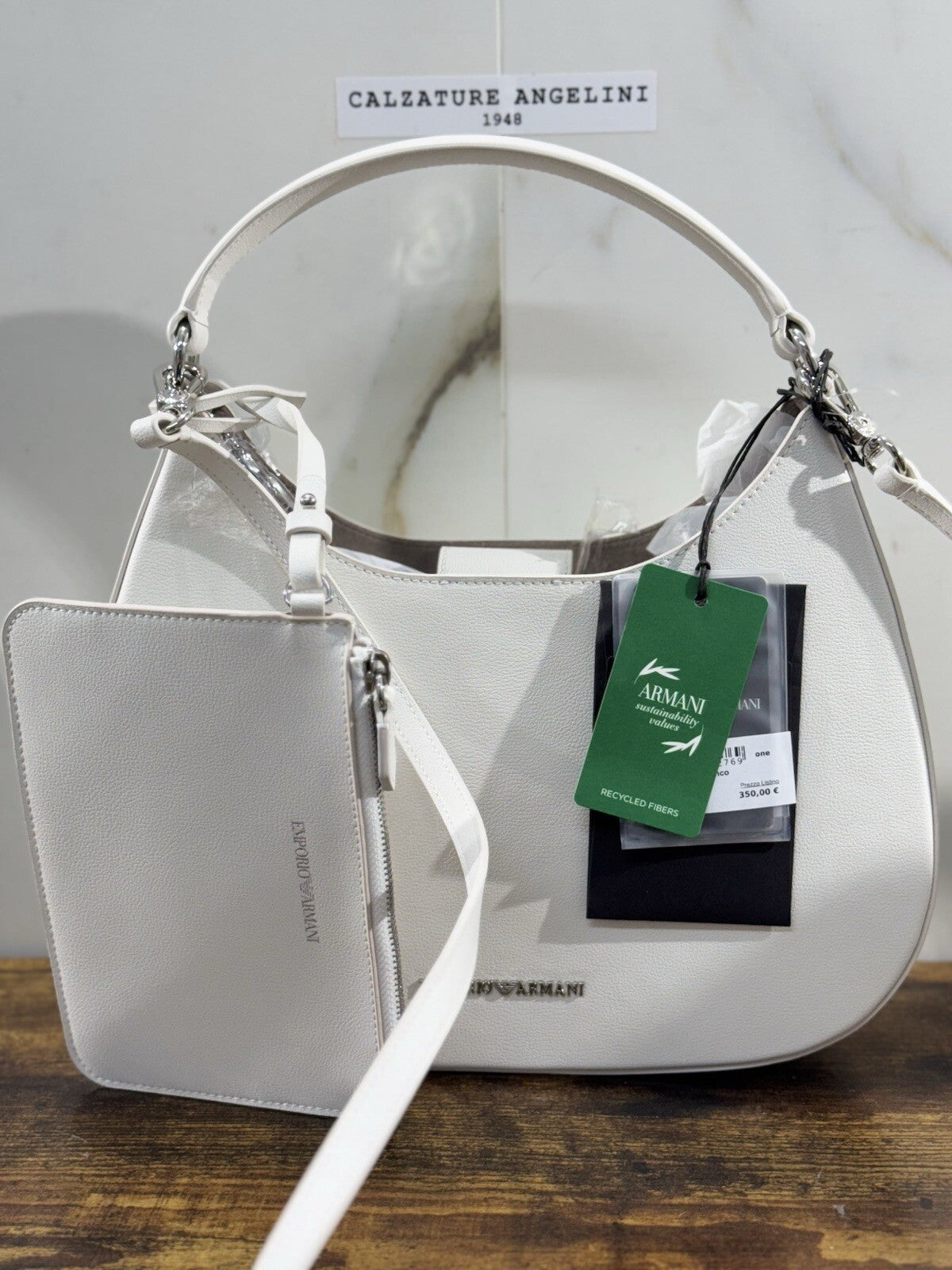 Emporio Armani Borsa Donna Hobo Shoulder Bag Bianca  Armani Woman Bag