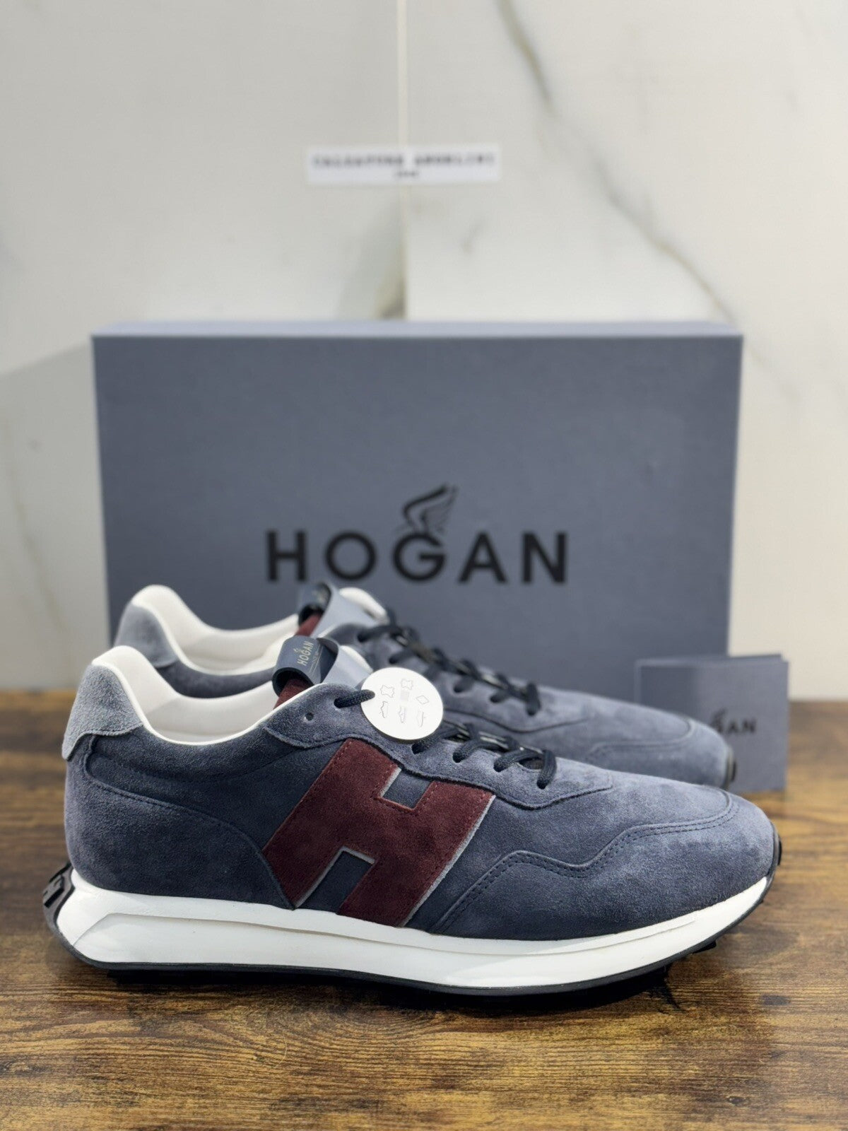 Hogan H601 uomo sneaker Pelle Blu  memory foam Luxury Hogan Men Shoes 40.5