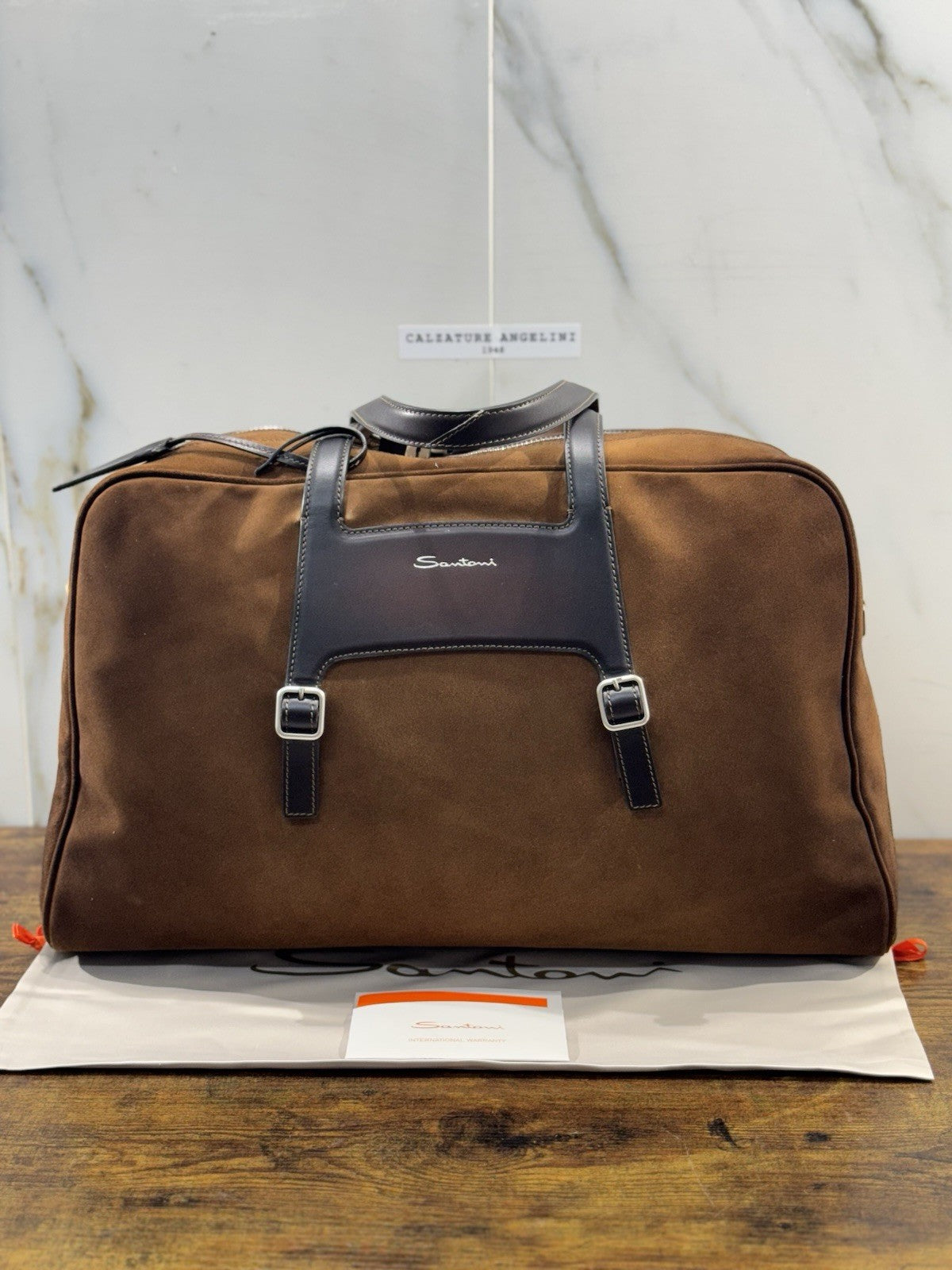Borsone Weekend Viaggio Santoni Pelle Cuoio    Travel Bag Santoni Men Business