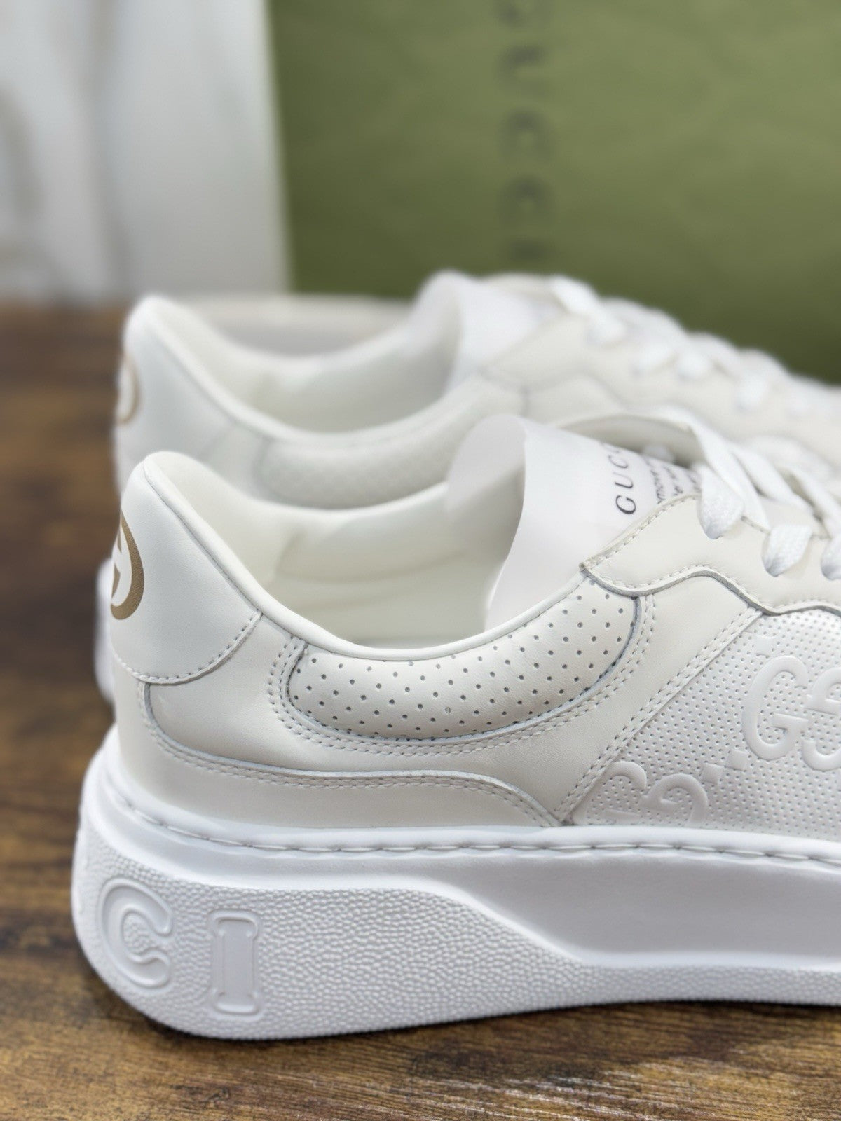 Gucci Sneaker GG Pelle Bianca Icon Gucci Uomo 43.5
