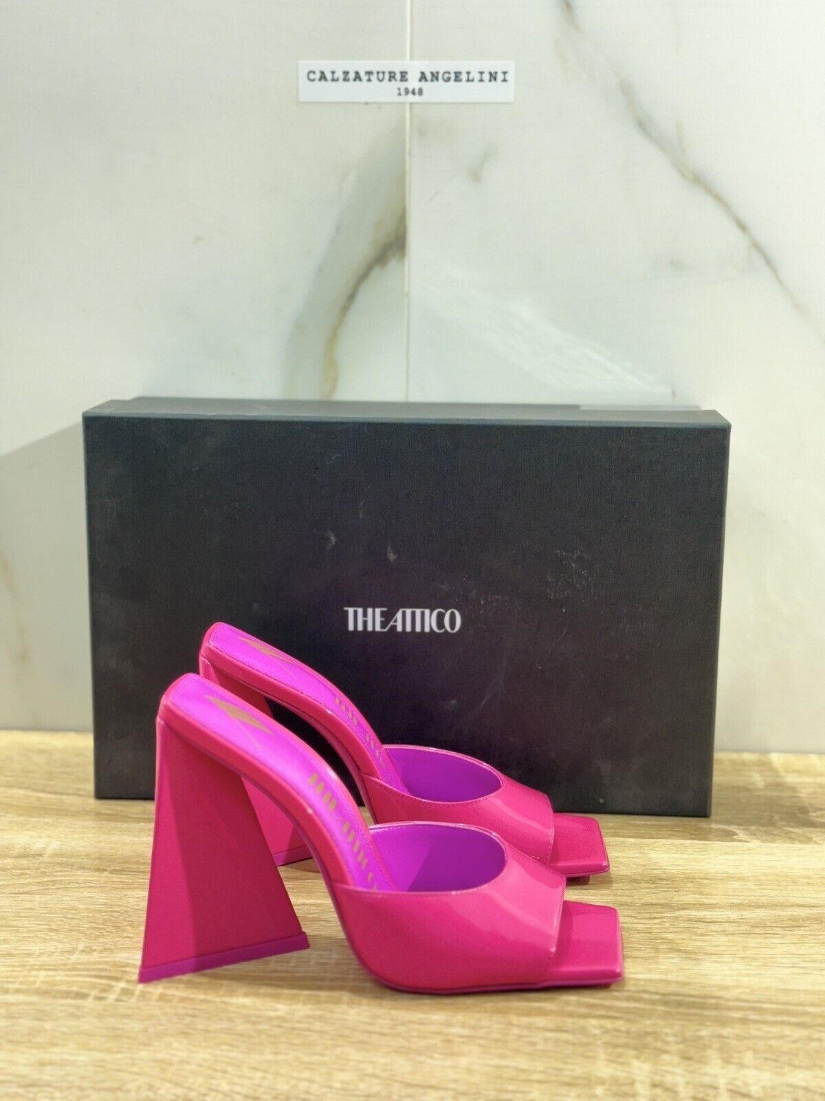 The Attico Devon Mule  115 Mm Fucsia Fluo  Luxury The Attico Sandal 36