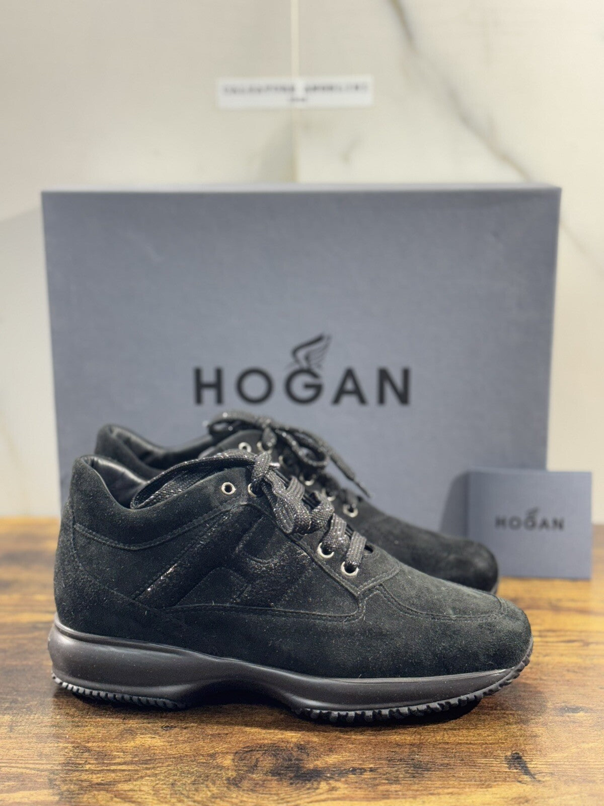 Hogan Interactive Donna Sneaker  Suede Nero   Luxury Hogan Woman 37