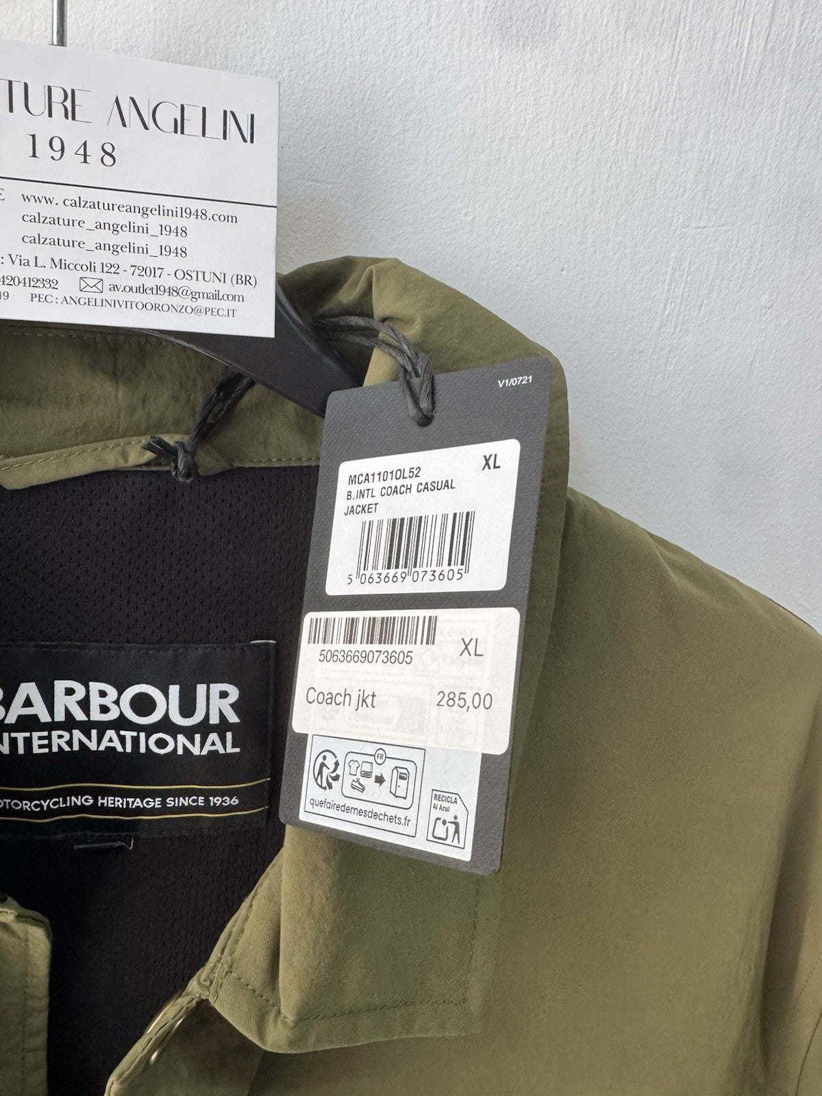 Barbour Coach Casual Jacket Verde Steve McQueen Uomo Xl