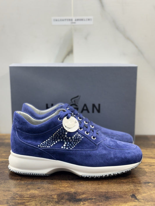 Hogan Interactive   Donna Sneaker Suede Blu  Inchiostro  Luxury Hogan Woman  38
