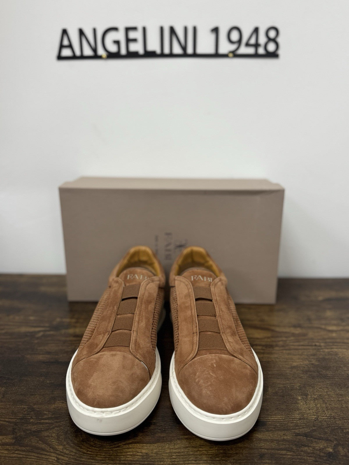 Fabi Sneaker Slip On Suede Cuoio Traforata Casual Uomo 40