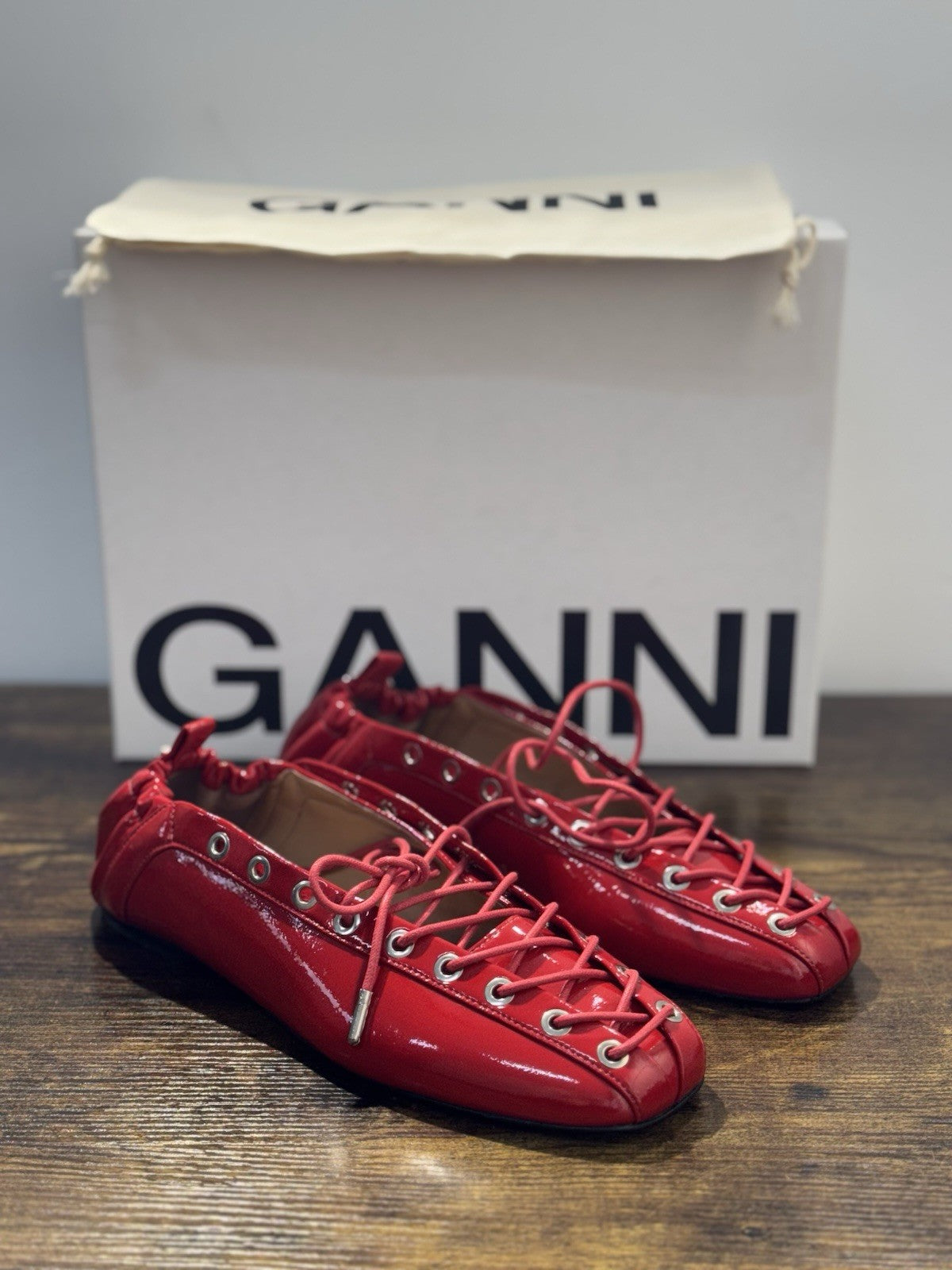 Ganni Ballerina Rossa Casual Ganni Scarpa Donna 39