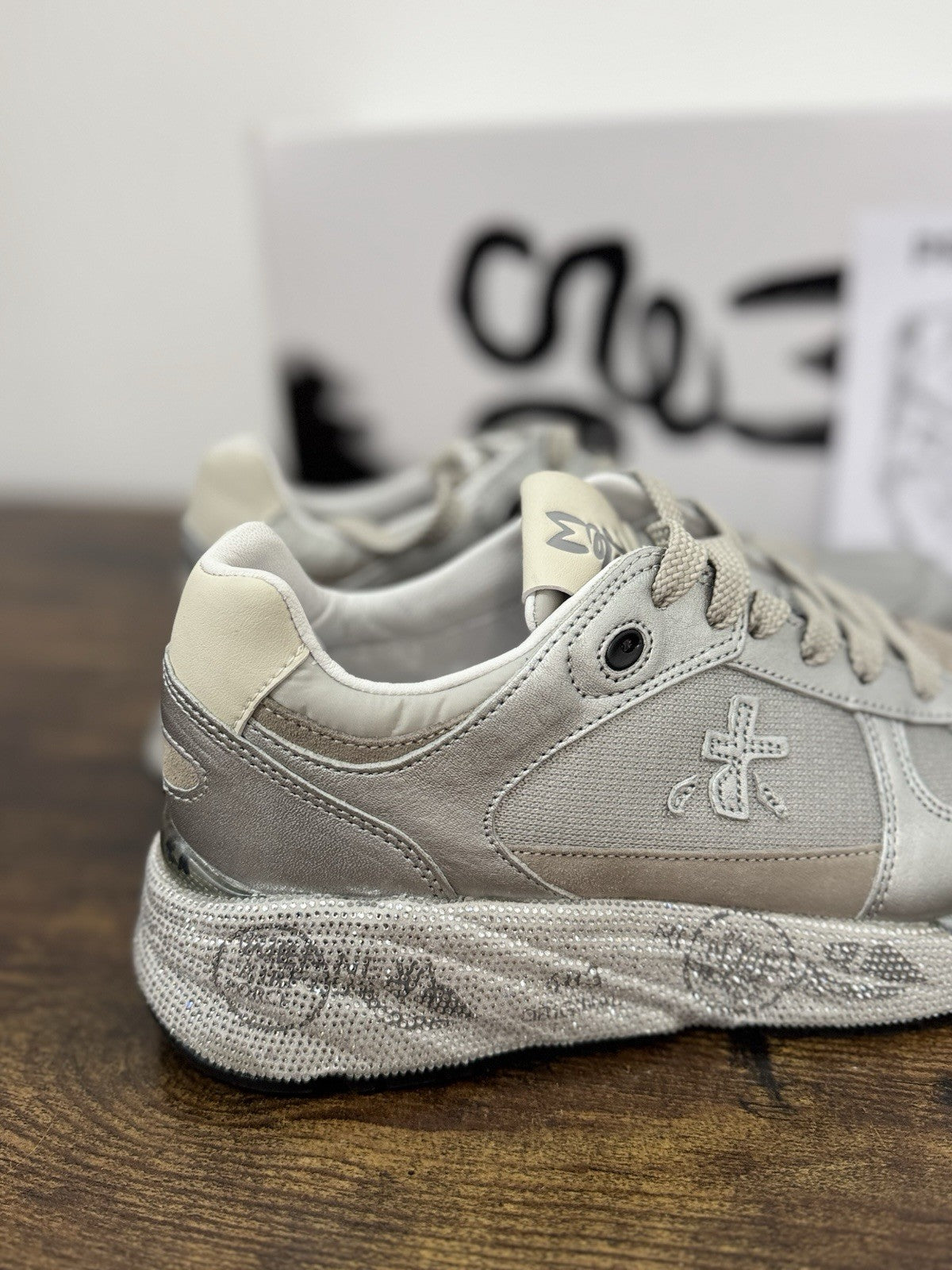 Premiata Mase Sneaker Pelle Silver Strass Casual Premiata Donna 39