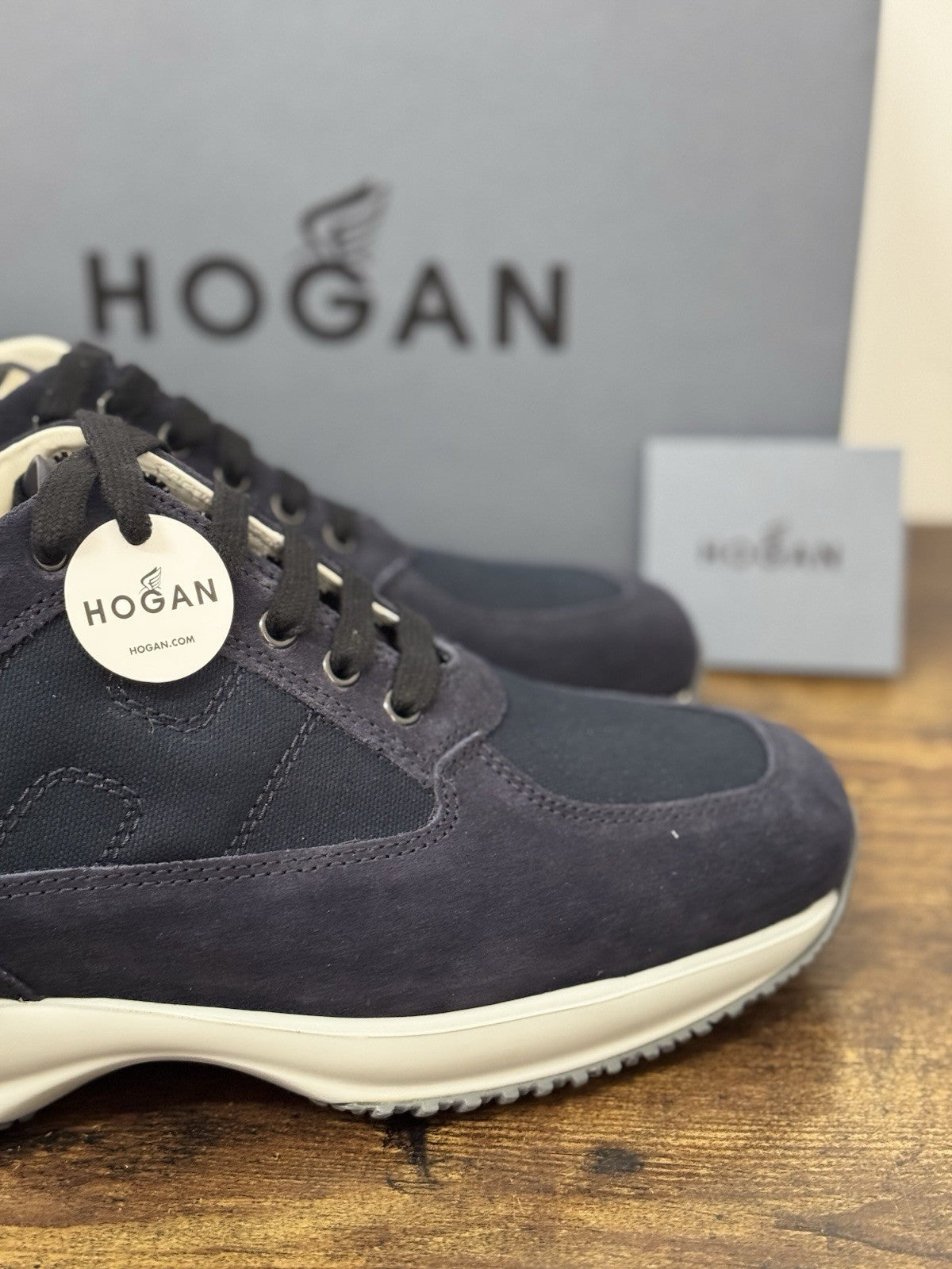 Hogan Interactive Icon Pelle Suede Blu  Casual Sneaker Hogan Uomo 41.5