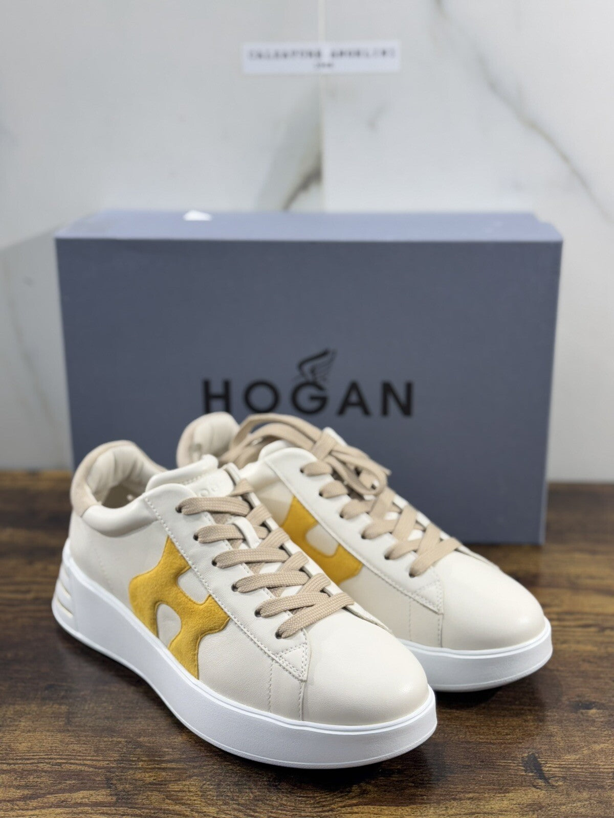 Hogan H564 Donna Sneaker Memory Foam Pelle Yougurt Luxury Hogan Woman 39.5