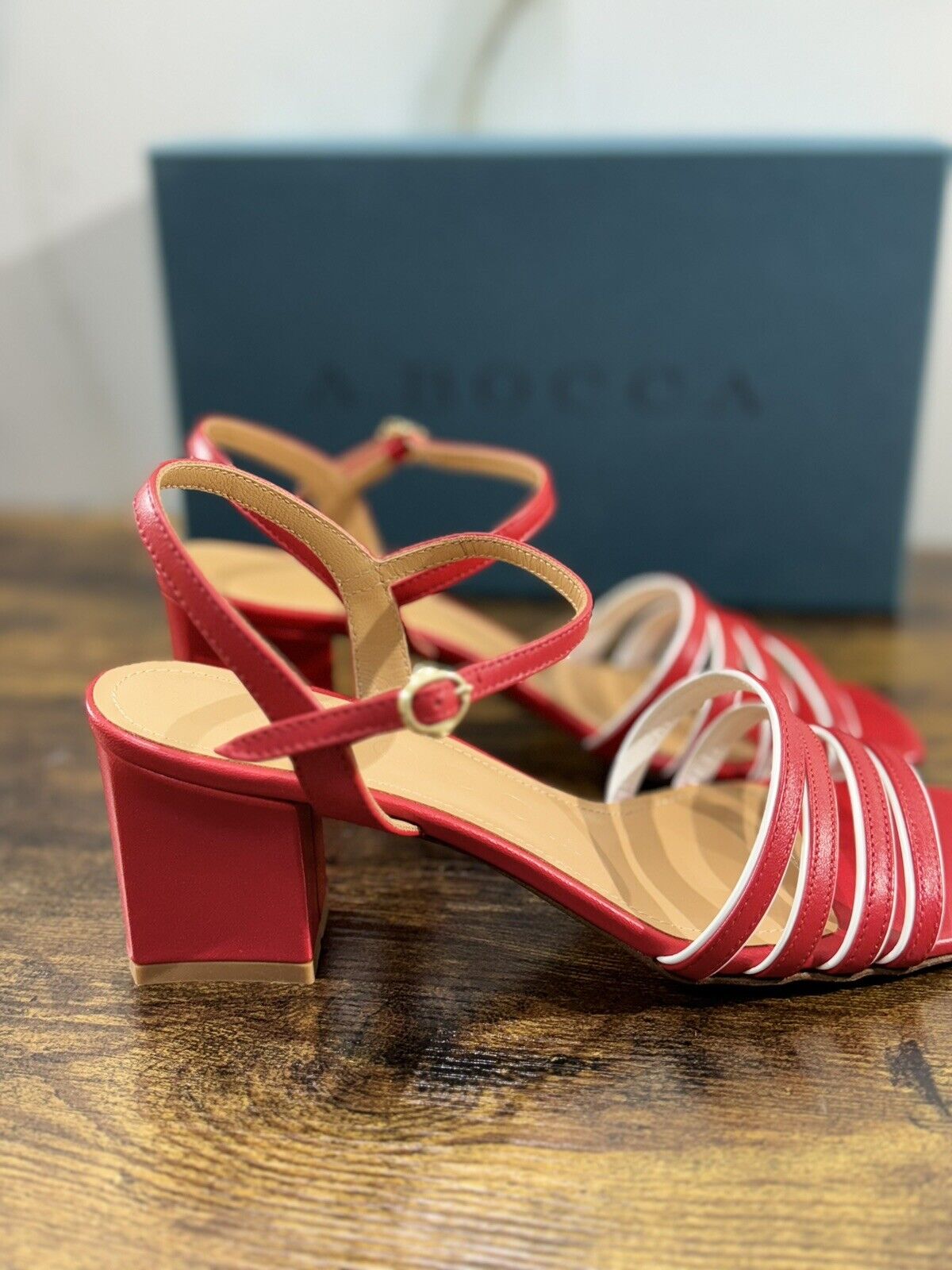 A.Bocca Sandalo Donna  Pelle Rosso      Luxury Woman Sandal A.Bocca 38