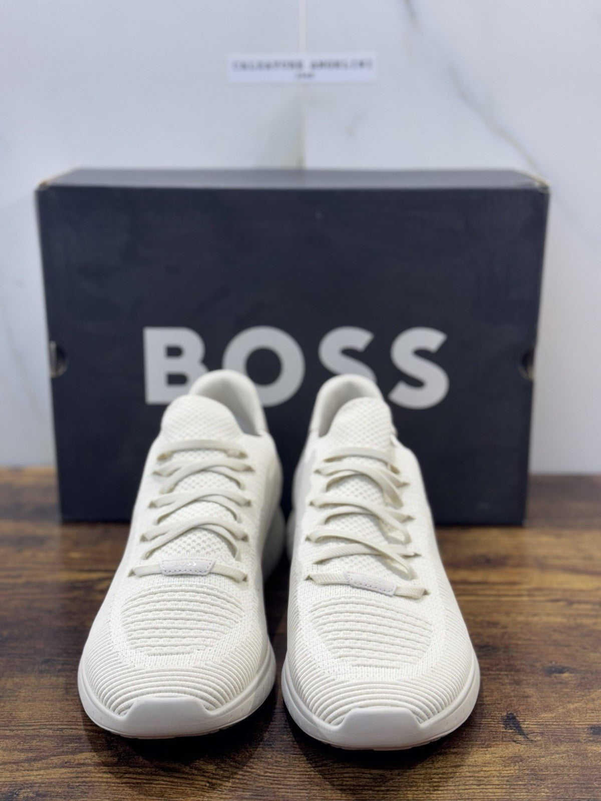 Boss Sneaker Knit Bianca  Casual Scarpa Uomo Boss 45