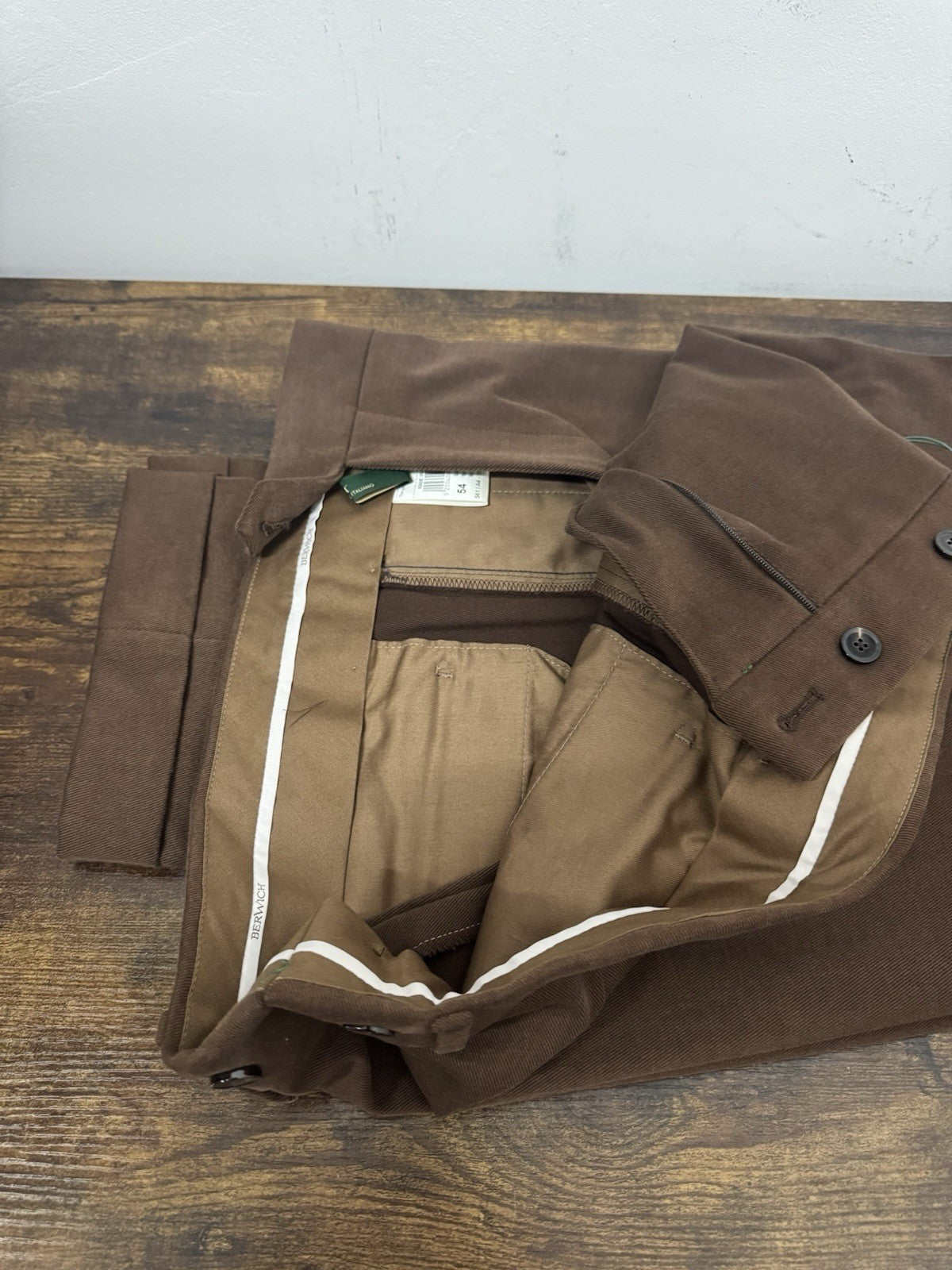Berwich Pantalone Barber Marrone  Soft Cotton  Uomo 54