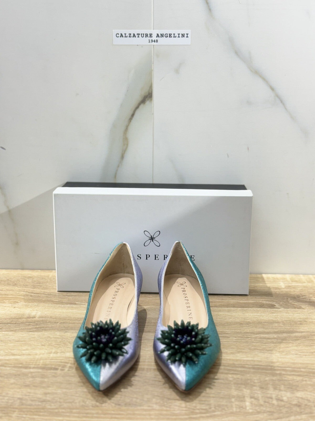Prosperine Decollete’ donna Damir Verde Pelle   lavorazione sacchetto 38