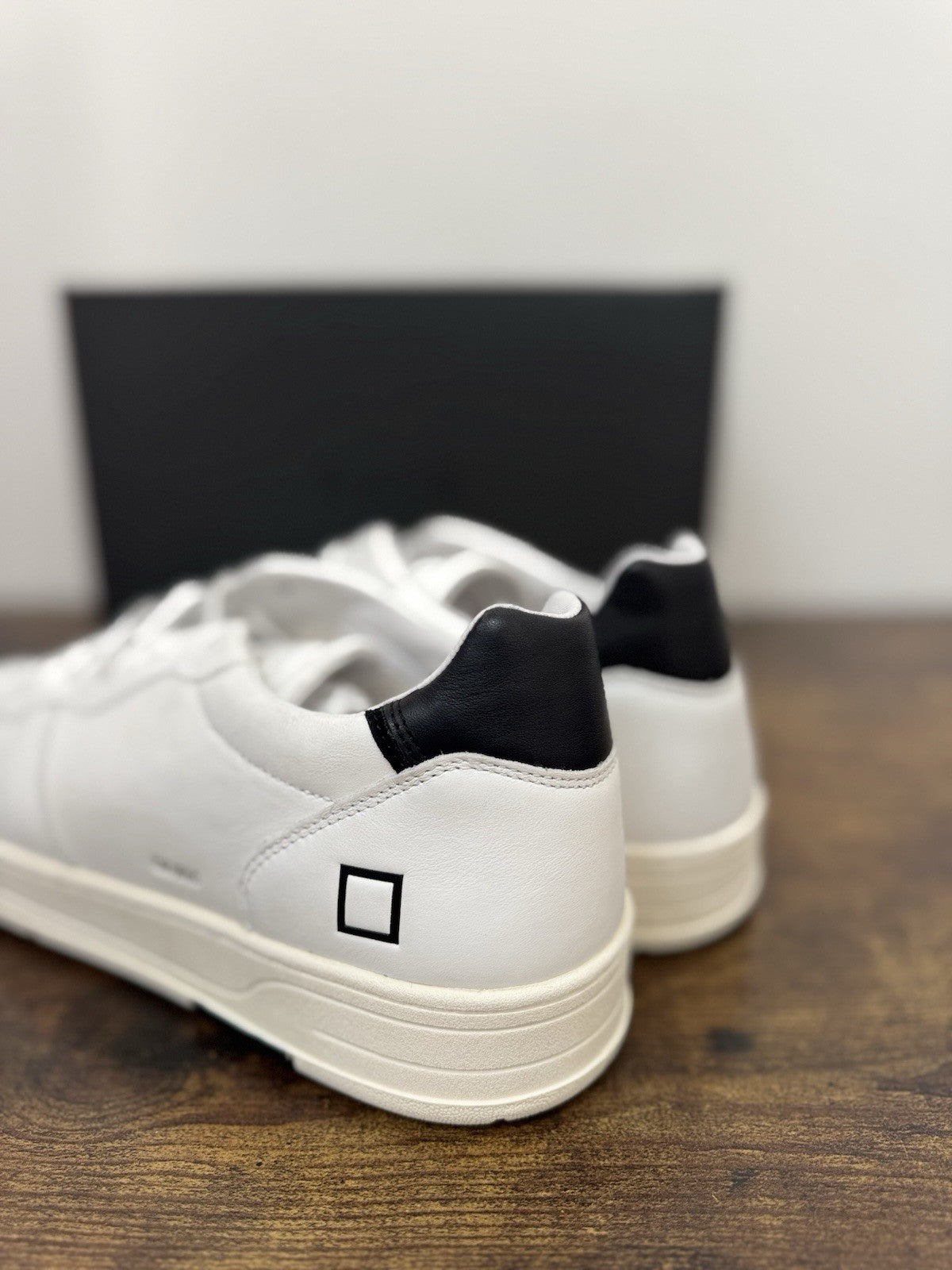 D.a.t.e. Court Basic Sneaker Pelle Bianca Nera Casual Uomo 45
