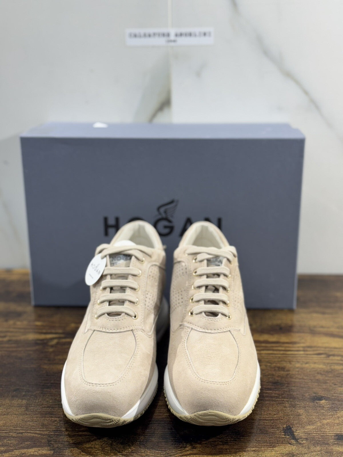 Hogan Interactive Donna Sneaker  Suede Beige   Luxury Hogan Woman H Forata 41
