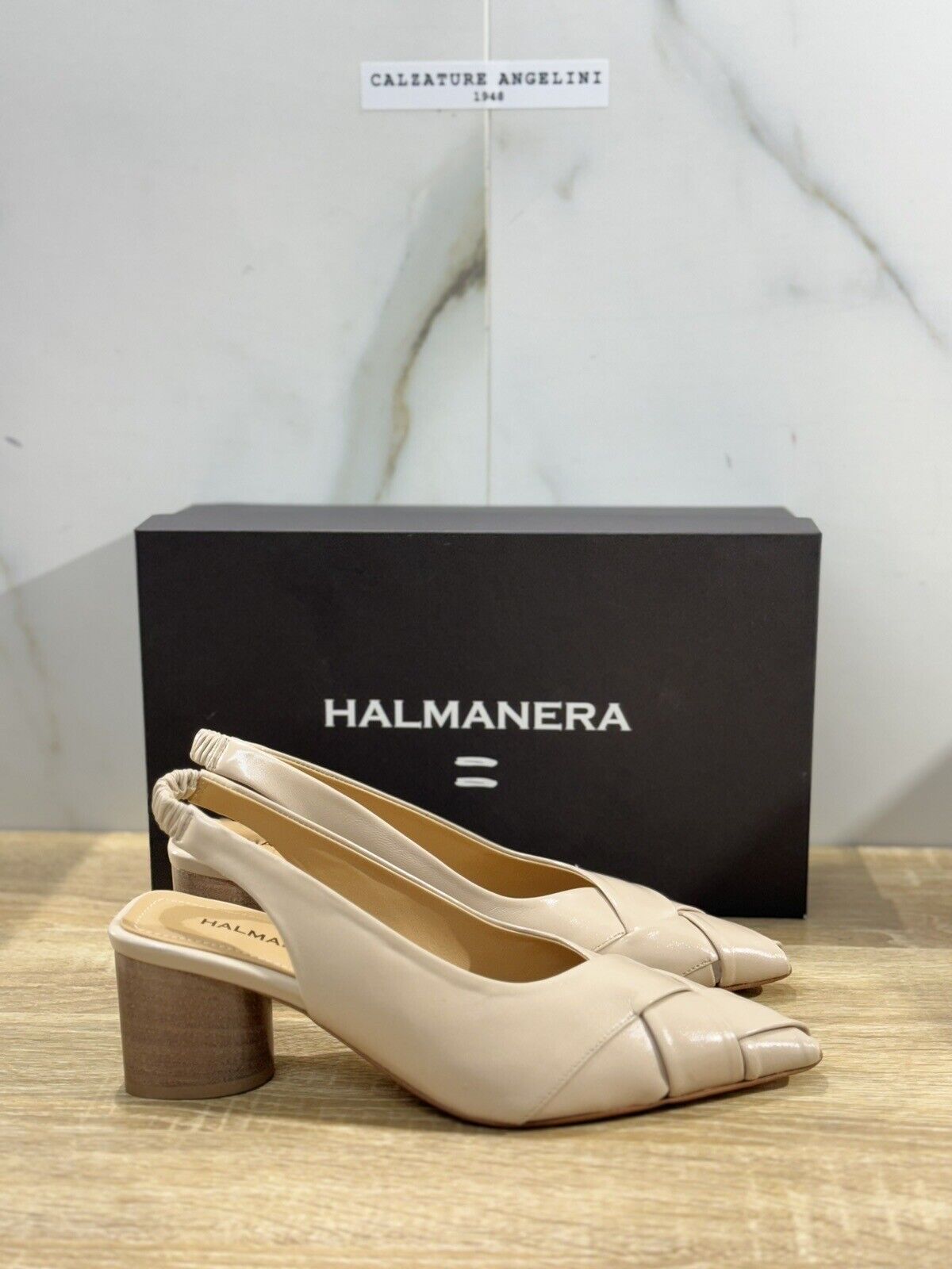 Halmanera Sandalo Donna Sling Back Dani    In Pelle Lino  Luxury Shoes 41