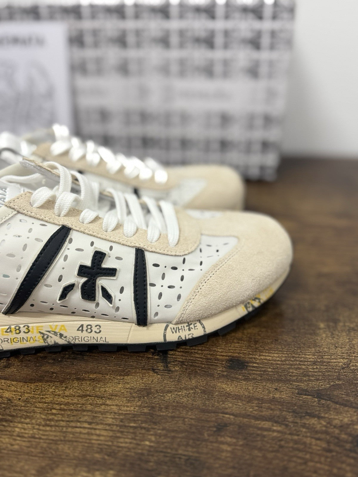 Premiata Lucy Sneaker Pelle Bianca Traforata Casual Premiata Donna 41