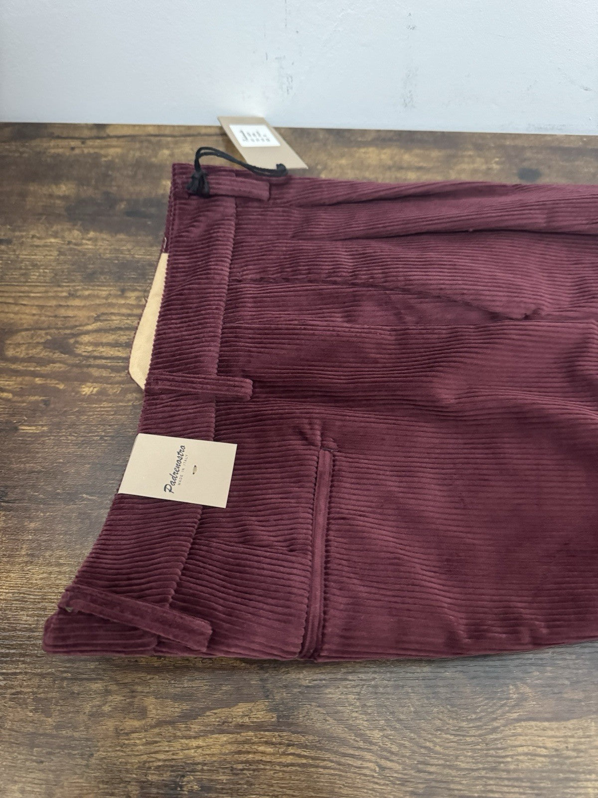 Padrenostro Pantalone In Velluto Cotone 100% Made In Italy Jason Uomo 31