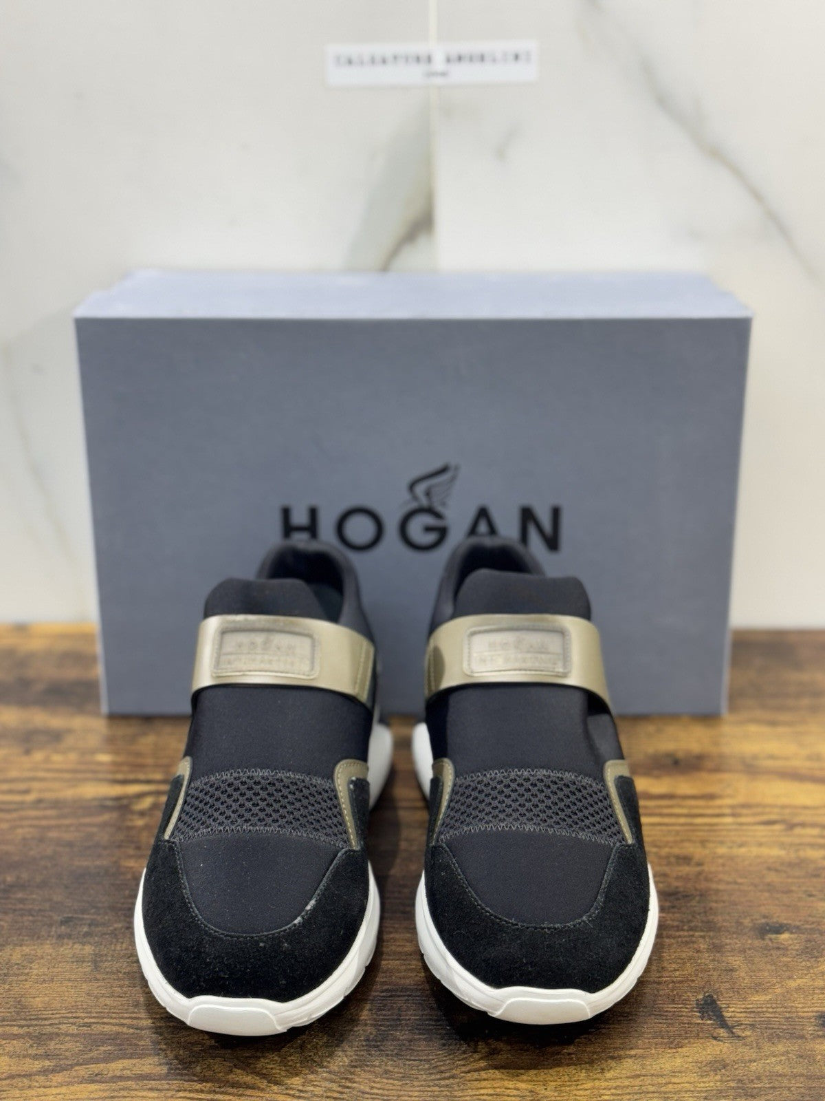 Hogan Interactive H371 Slip On Pelle Nero Verde Casual Hogan Uomo 39