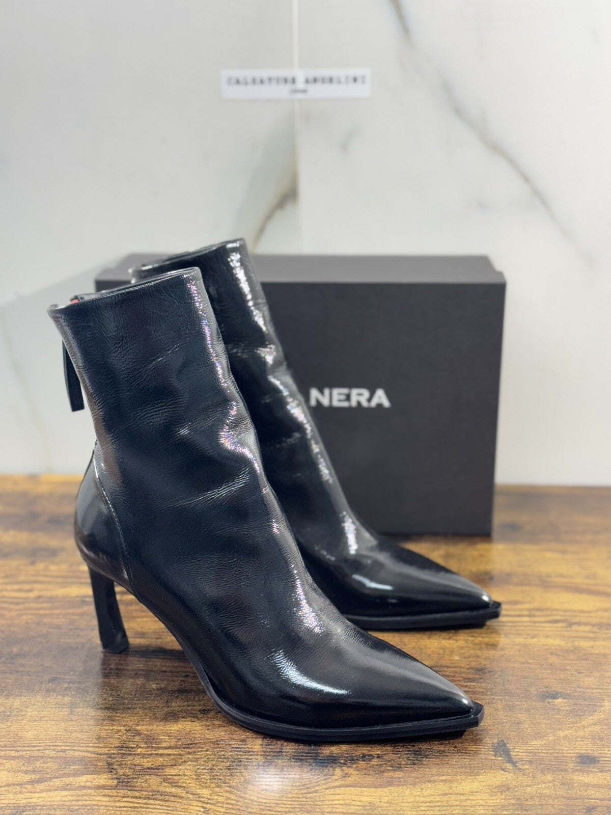 HALMANERA Boot  Donna Rama Pelle Nero   Con Tacco Casual Handmade Boot 38
