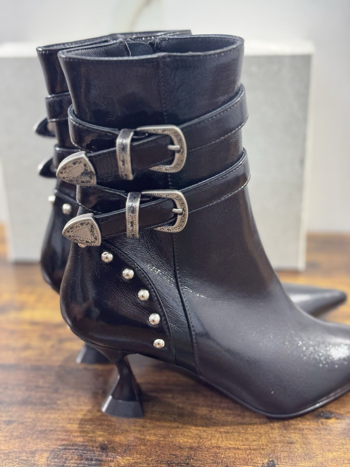 Elena Iachi Stivaletto Pelle Nero  Luxury Boot Donna 38