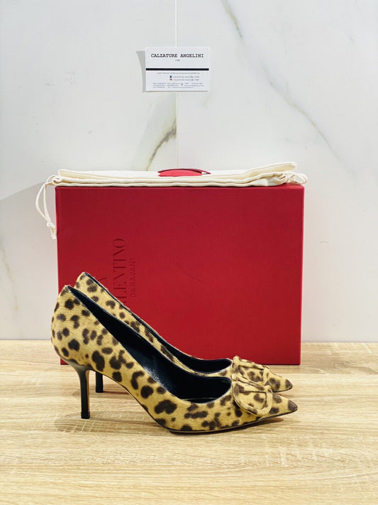 Valentino Garavani Decollete’ Vlogo In Cavallino Animalier Luxury Valentino 36.5