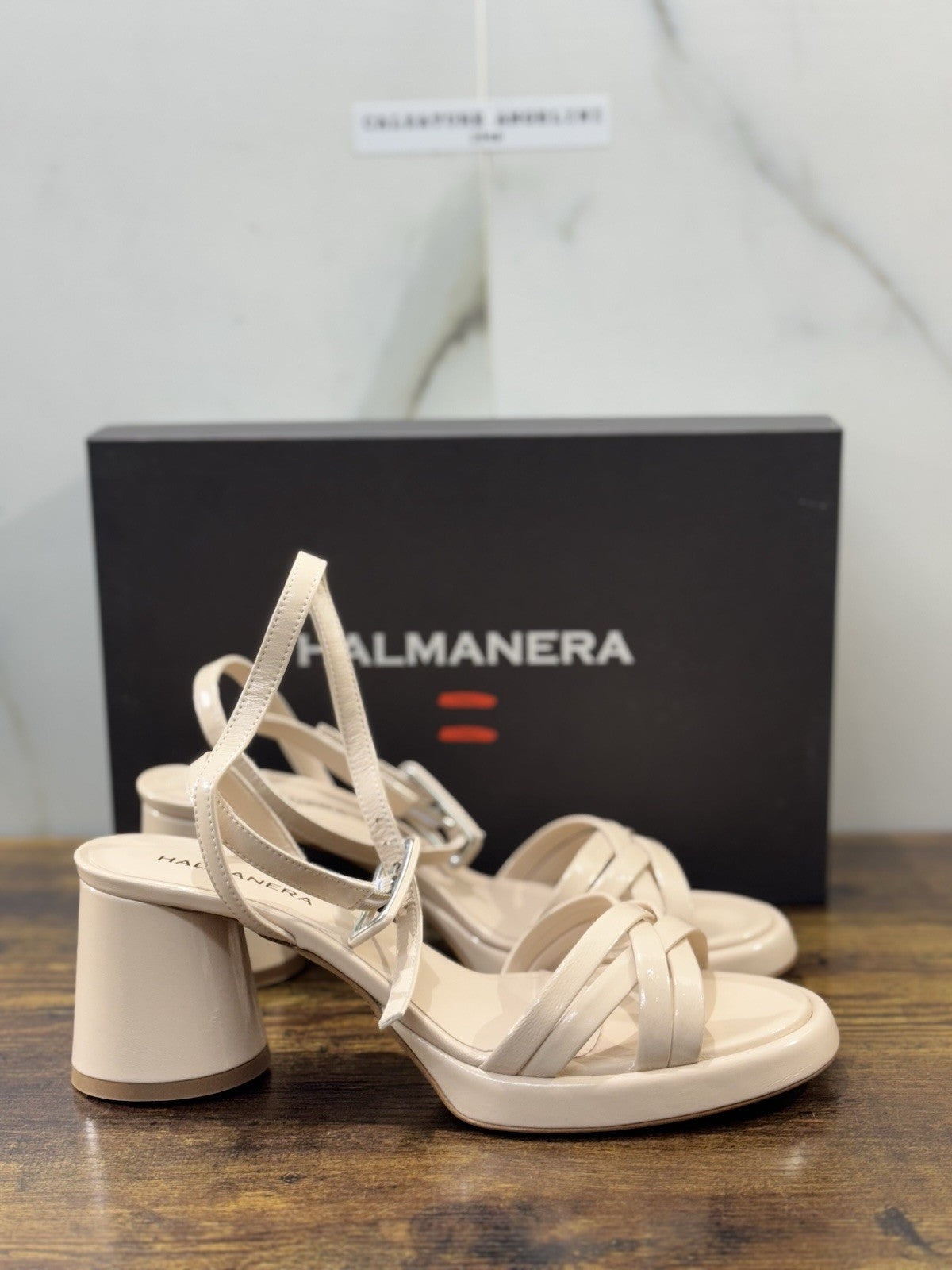 Halmanera Sandalo Pelle Sabbia Con Tacco Causal Halmanera Donna 39