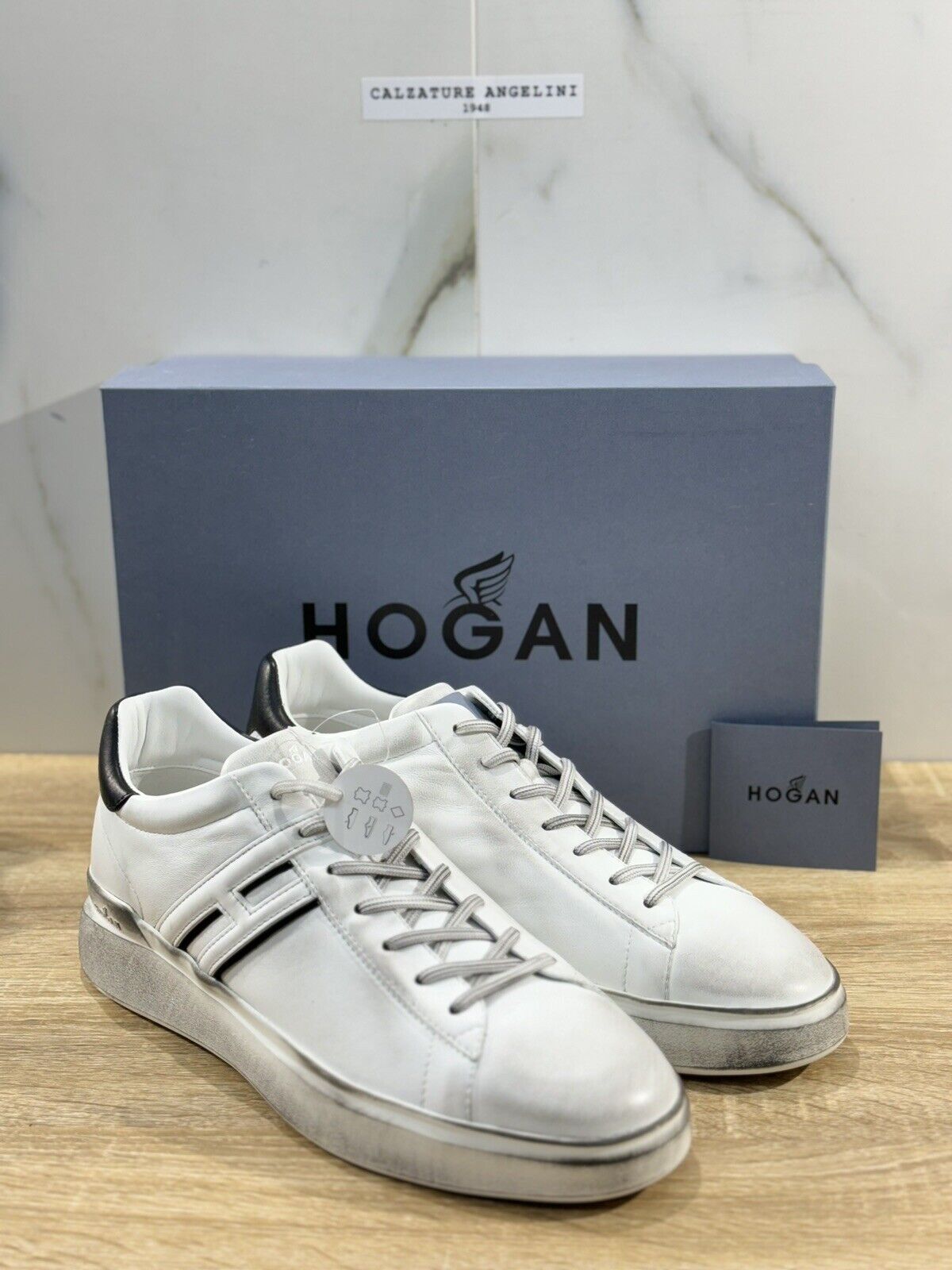 Hogan H580 uomo sneaker Pelle Bianco Dust memory foam Luxury Hogan Men Shoes 44