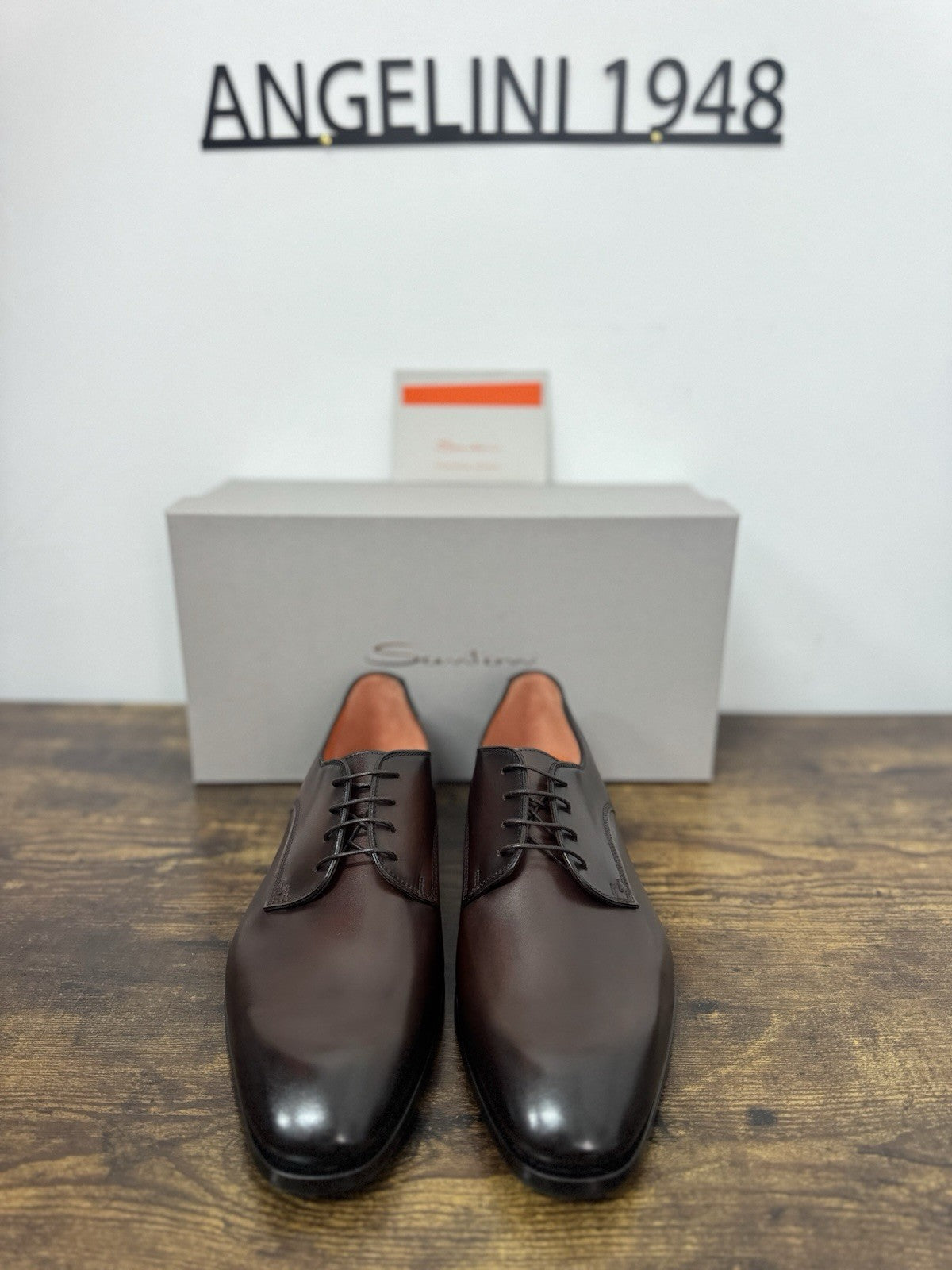 Santoni Derby   Pelle Marrone  Luxury Santoni Scarpa Uomo 42