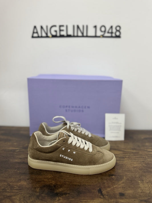 Copenhagen Sneaker Pelle Suede Taupe  Logo   Causal Donna  36