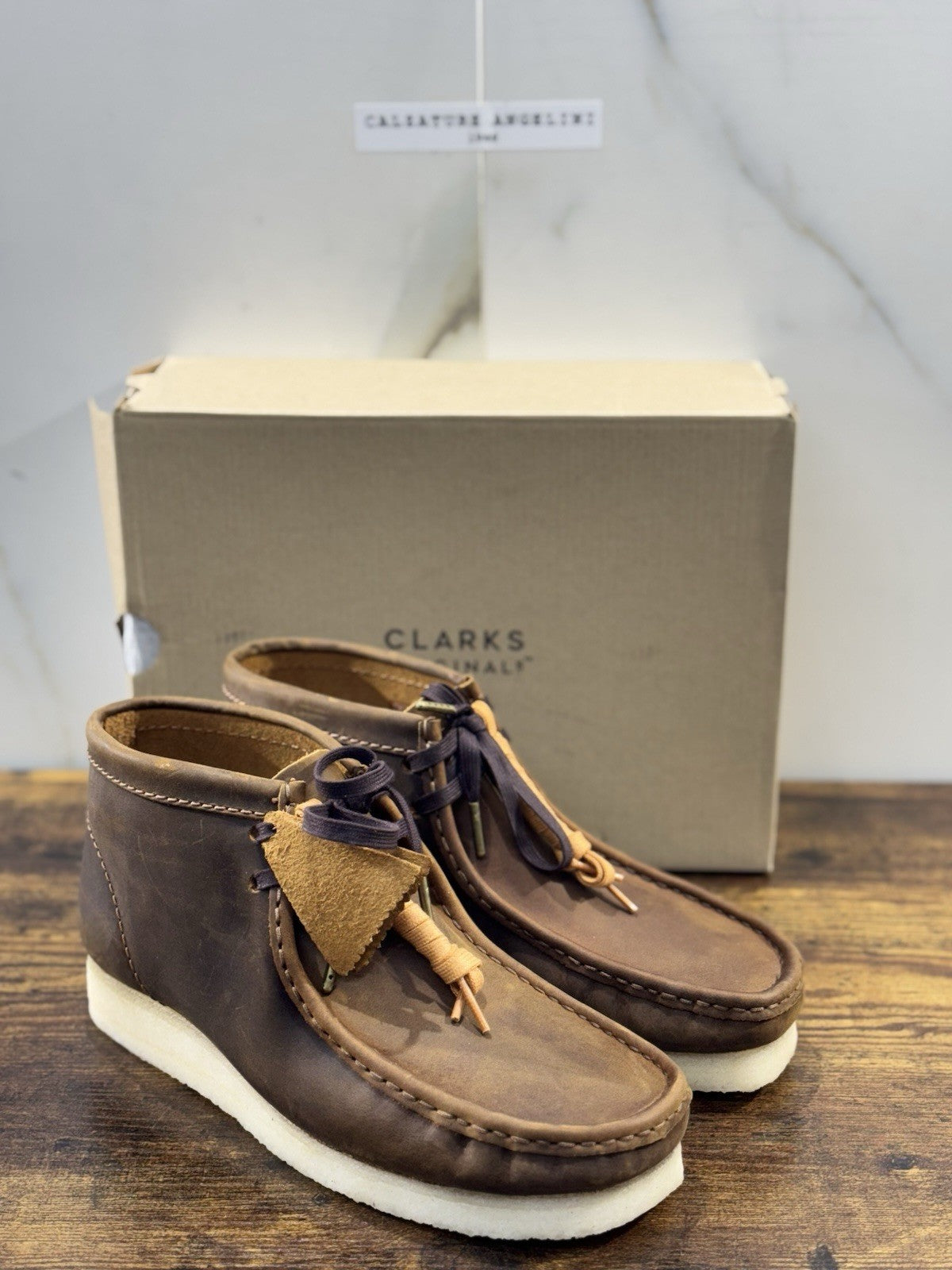 Clarks Wallabee Boot   Scarpa Uomo Pelle  Brown  Icon Clarks Men Shoes 41.5