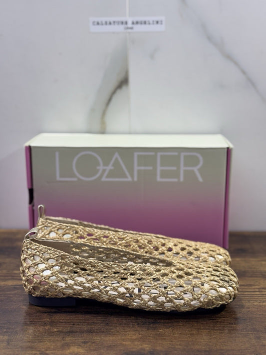 Ballerina Loafer Holes Pelle Oro Intrecciata Donna 38