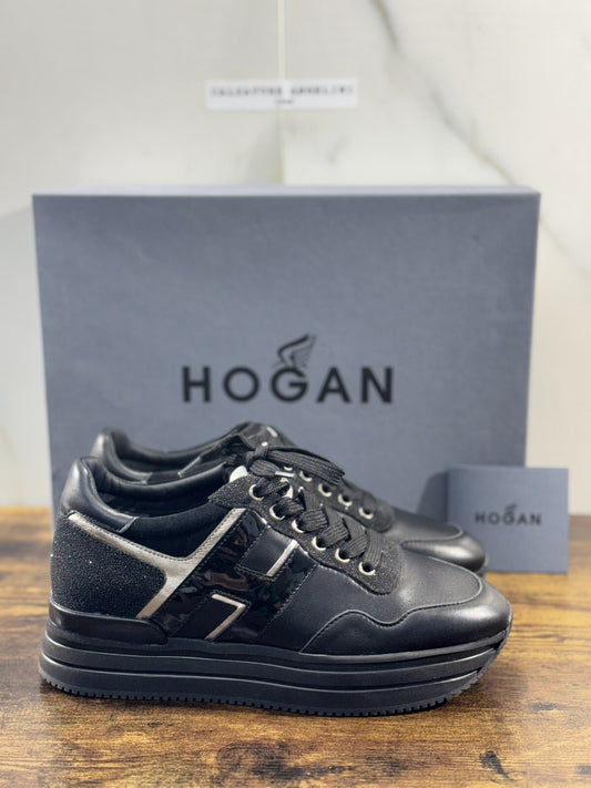 Hogan MIDI Platform  sneaker Donna  extra light Nero   pelle 37